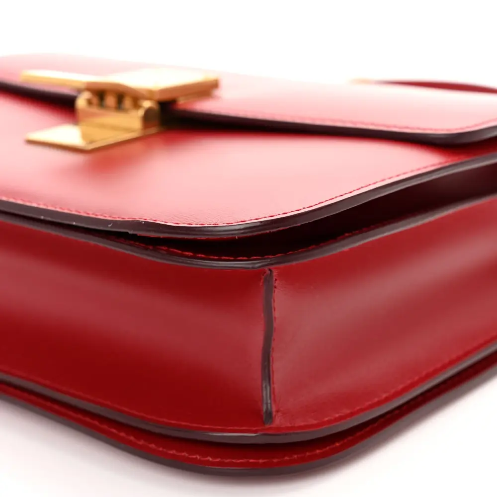 Replica Handbags: Celine Red Calfskin Classic Box Flap Bag1:1High-quality replica