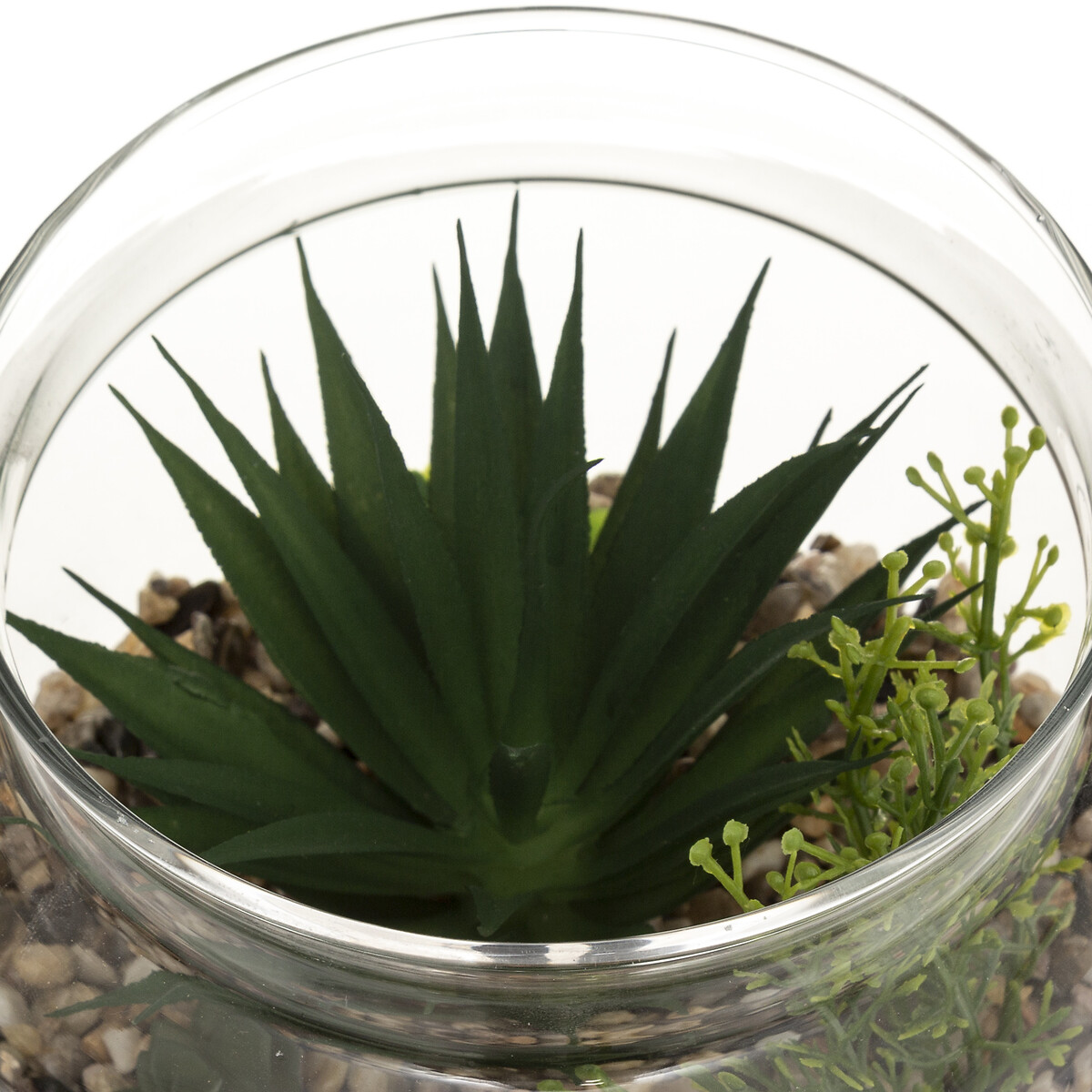 Artificial plant terrarium Glass pot, H.17,5 cm