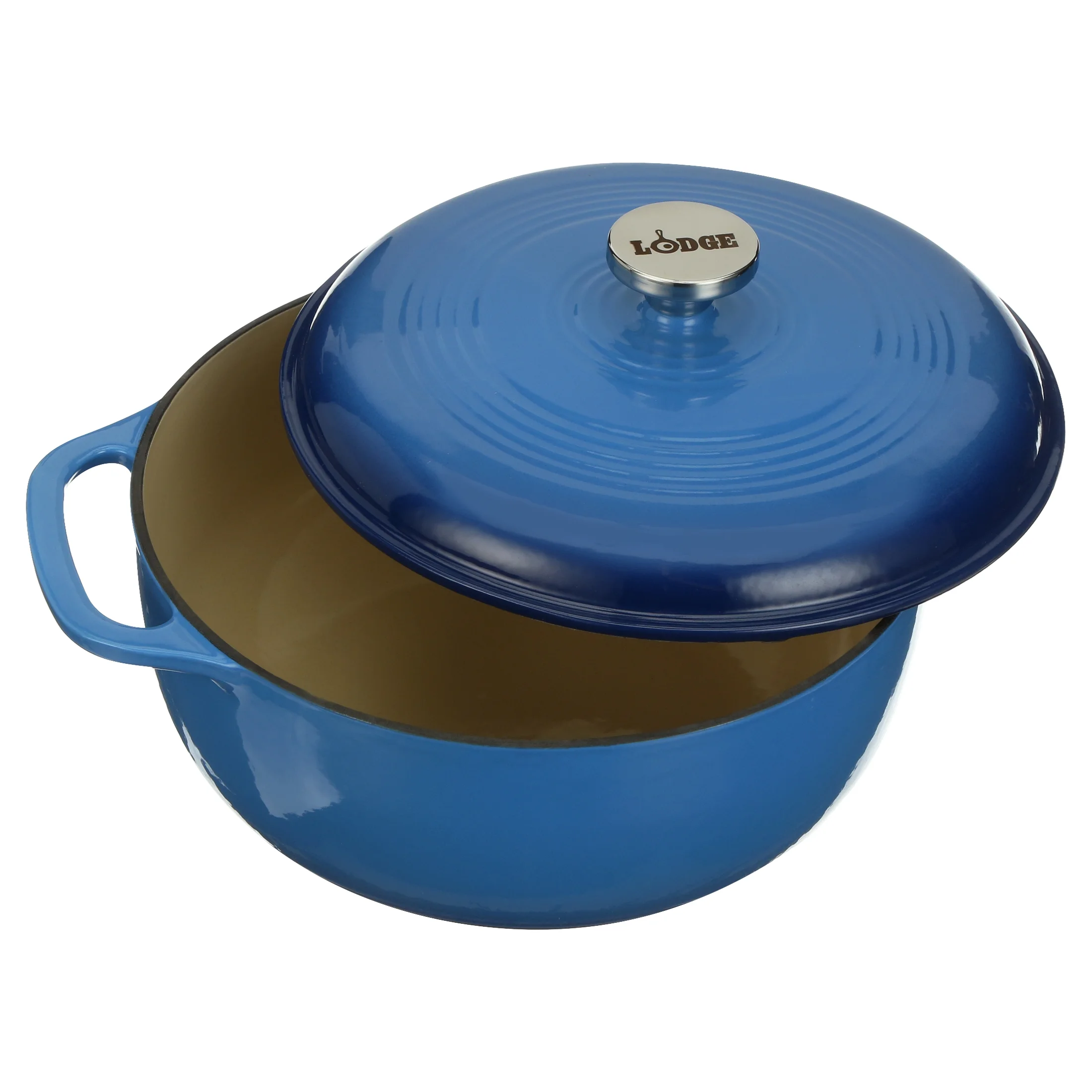 Lodge Enameled Cast Iron 6 Quart Blue Dutch Oven & Cover
