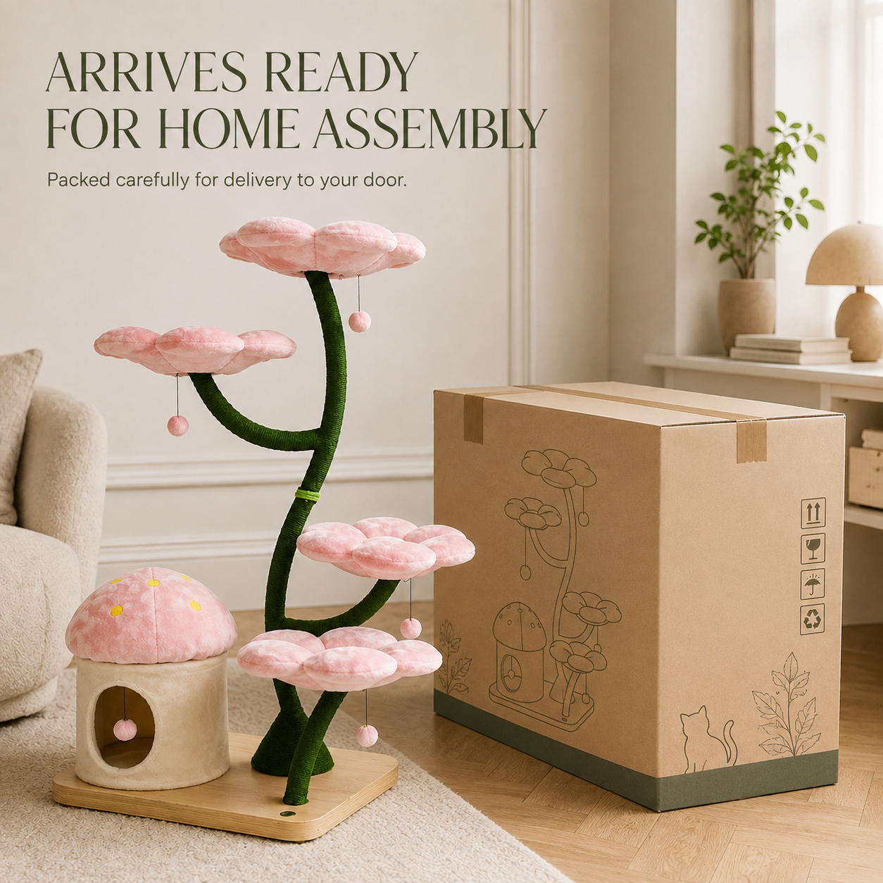 Floral cat tree dimensions in centimetres