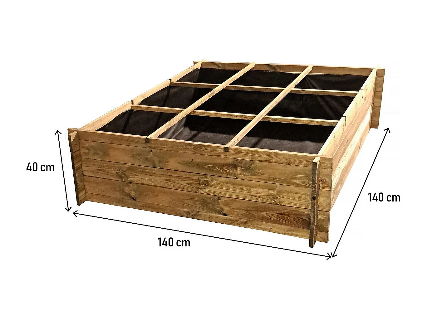 Carré potager en bois 