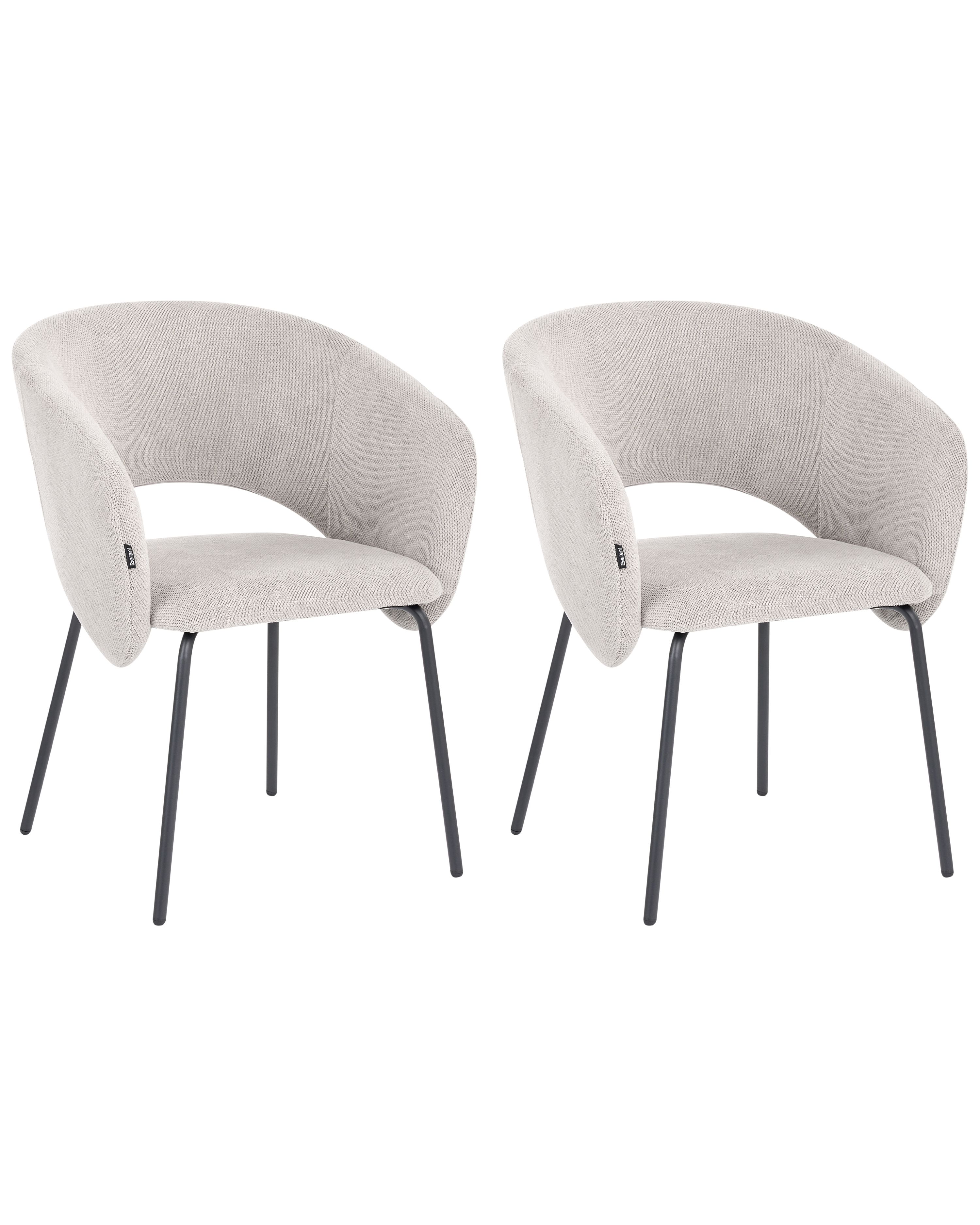 Set of 2 Dining Chairs BLAKELY Fabric Off-White