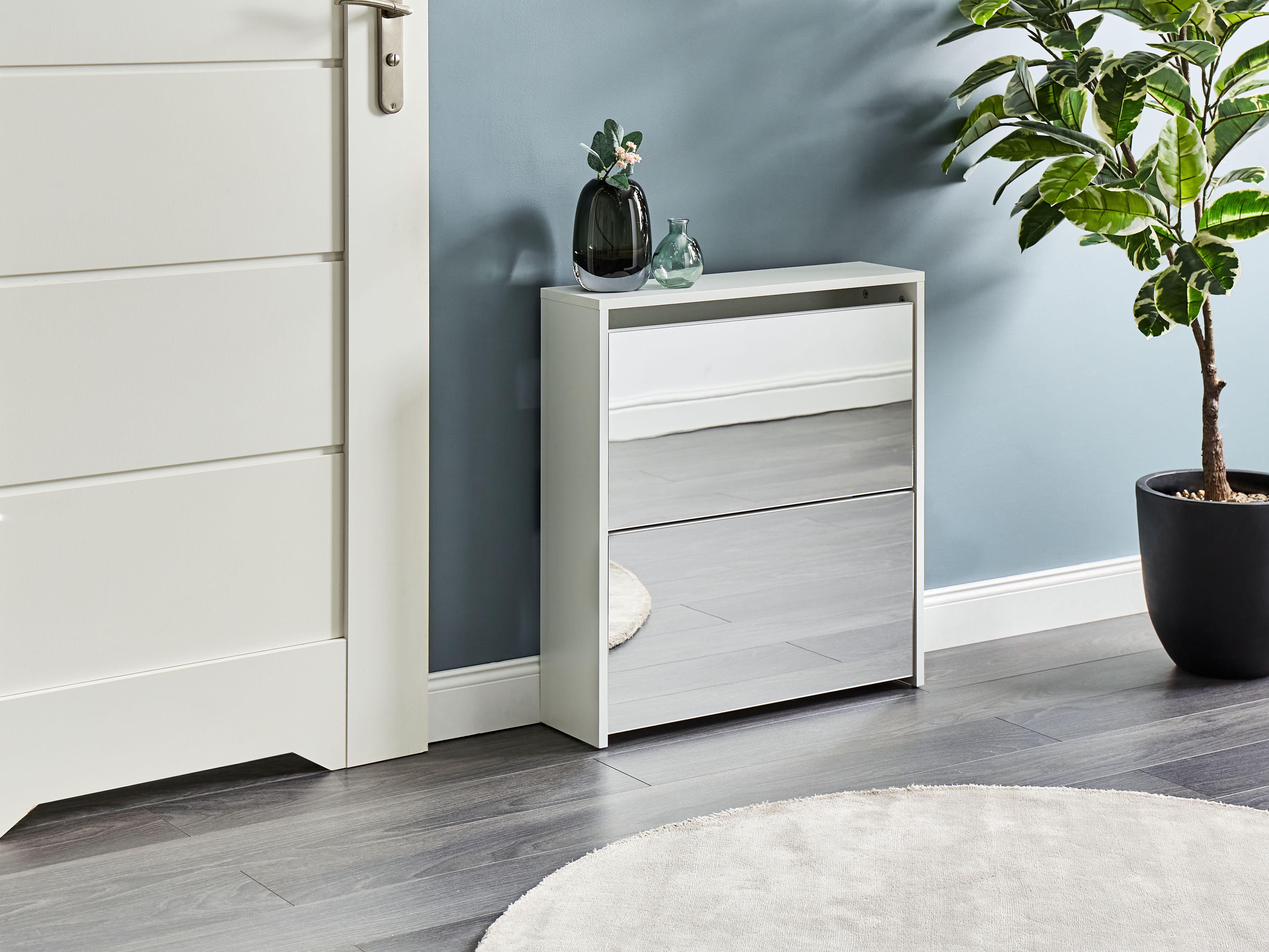 Shoe Storage Cabinet MIDFIELD with Storage White