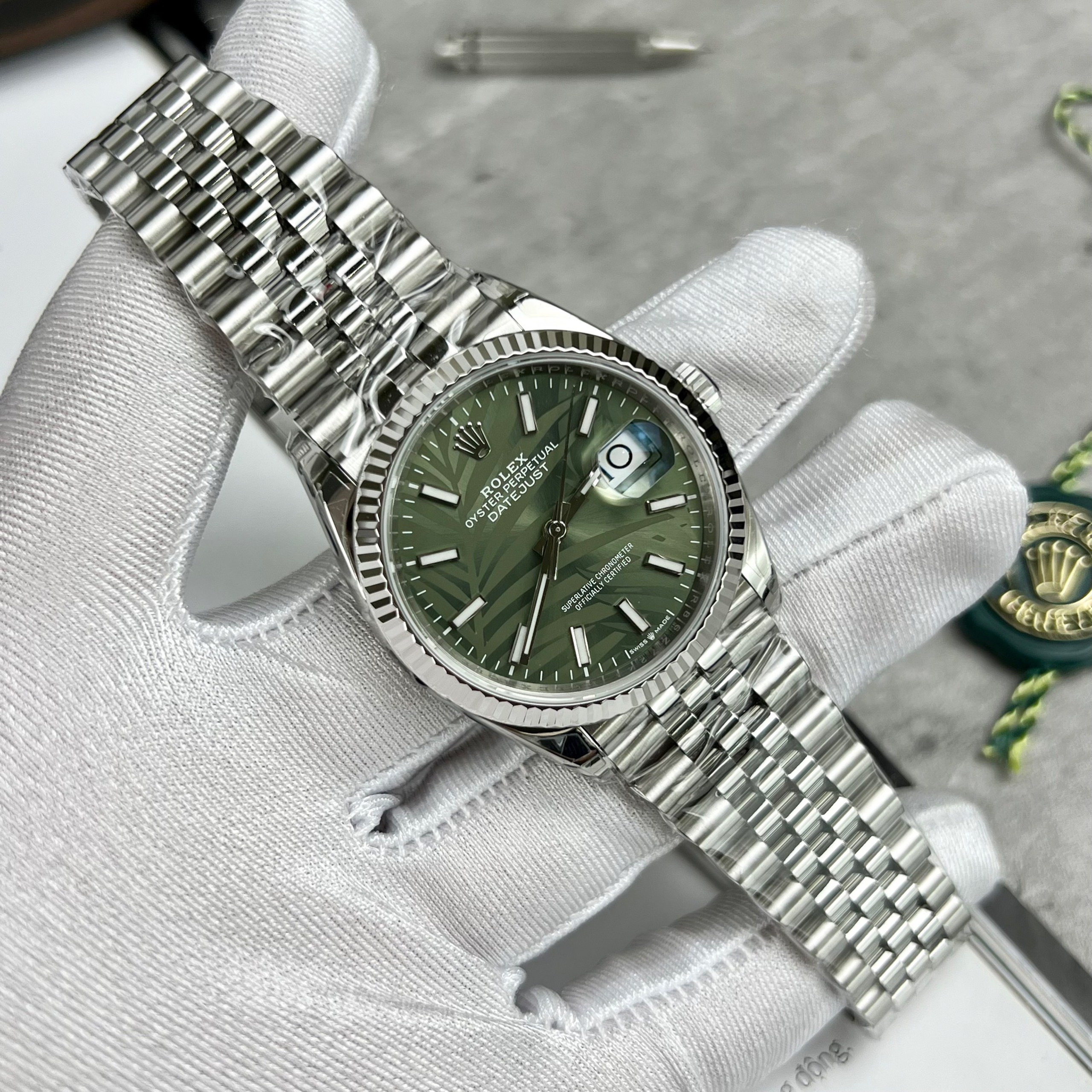 Rolex Replica 1:1 Watch DateJust 126234 Palm Leaf Dial Factory VS 36mm - Elite Watch Atelier