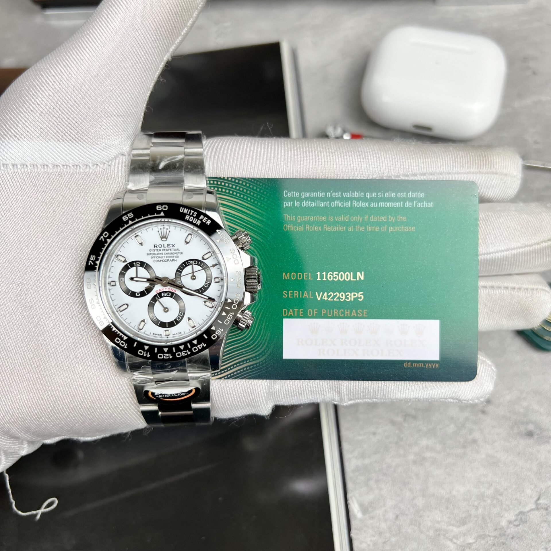Rolex Cosmograph Daytona 116500LN Replica Watch White Dial BT Factory 40mm - Elite Watch Atelier