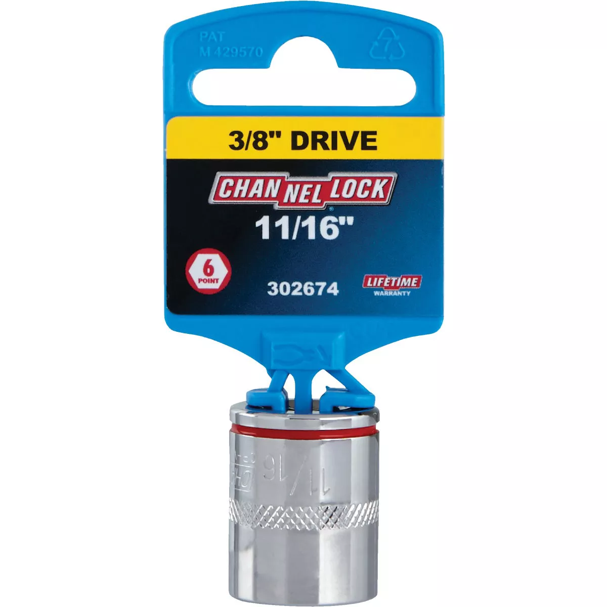 Channellock 3/8 In. Drive 11/16 In. 6-Point Shallow Standard Socket