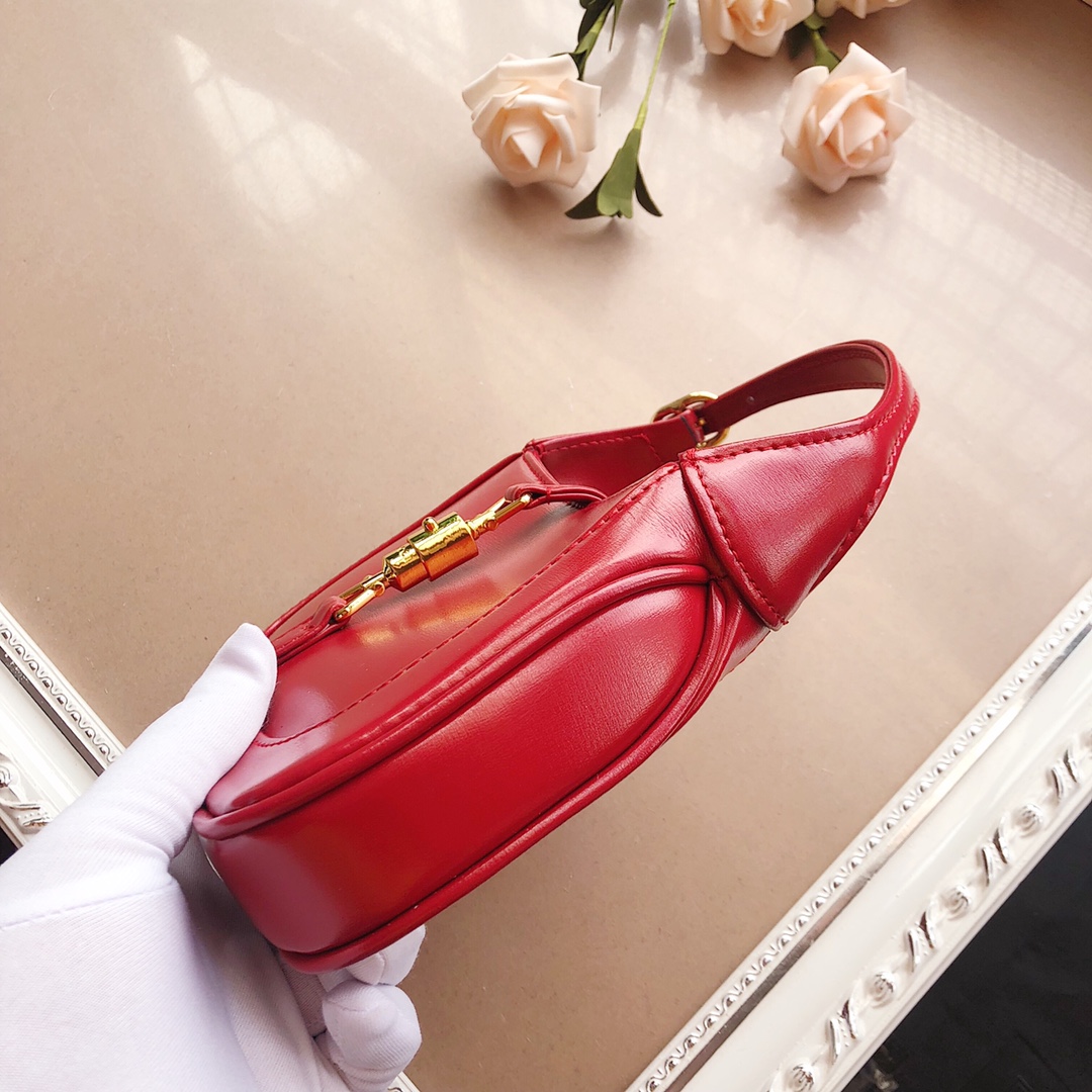 Replica Gucci Jackie 1961 Mini Shoulder Bag 637092 Black/White/Red1:1High-quality replica