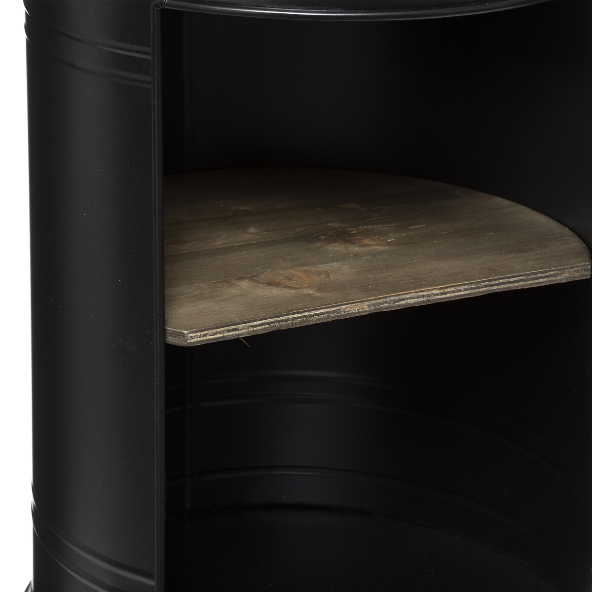 Side table "Diego" Black metal, D.33,5 cm