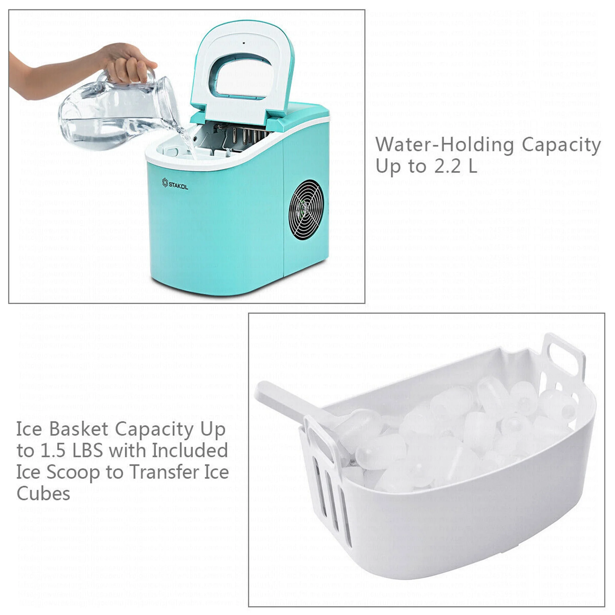 Costway Silver Portable Compact Electric Ice Maker Machine Mini Cube 26lb/Day - Image 43
