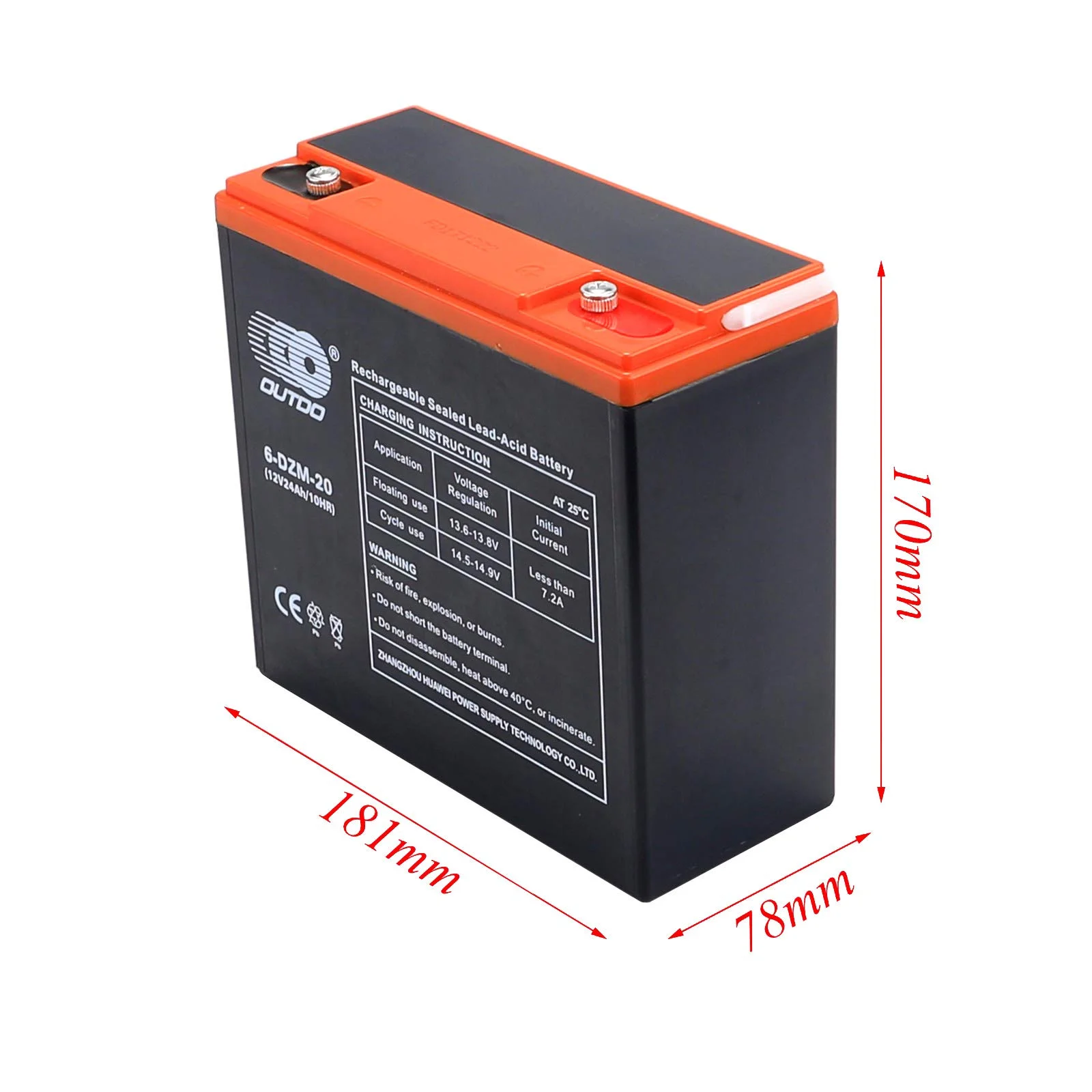 6 Pack 6-DZM-20 6DZM20 12V 24Ah Rechargeable Lead Acid Battery Nuts and Bolts for 72V Mobility Scooter Electric Go Kart Golf Cart Wheelchair Razor Dirt Quad Bike ATV UTV Lawn Mower