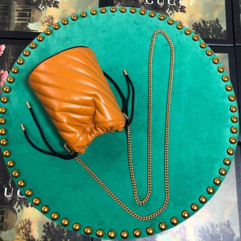 Replica Gucci Gg Marmont Mini Bucket Bag 575163 Cognac1:1High-quality replica