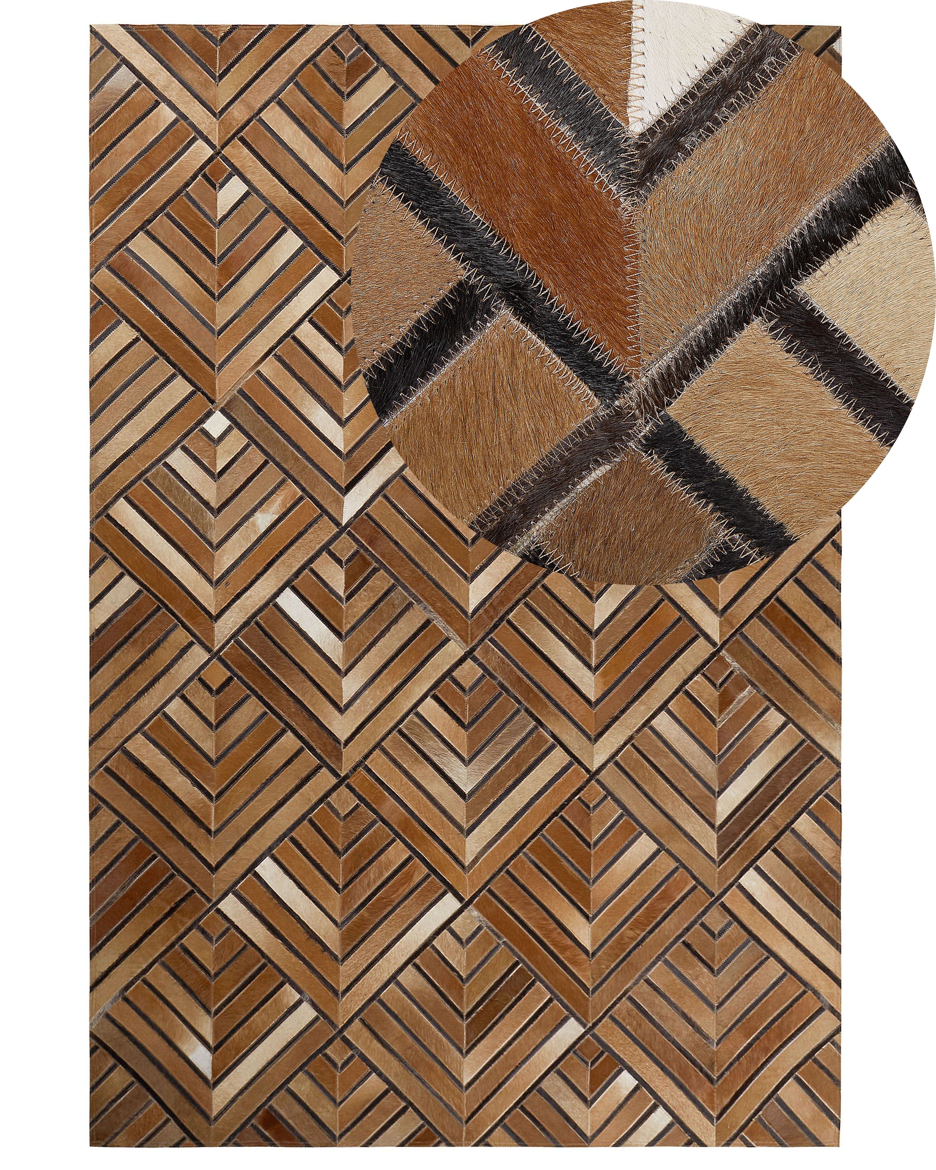 Rug TEKIR Brown 160 x 230 cm Leather