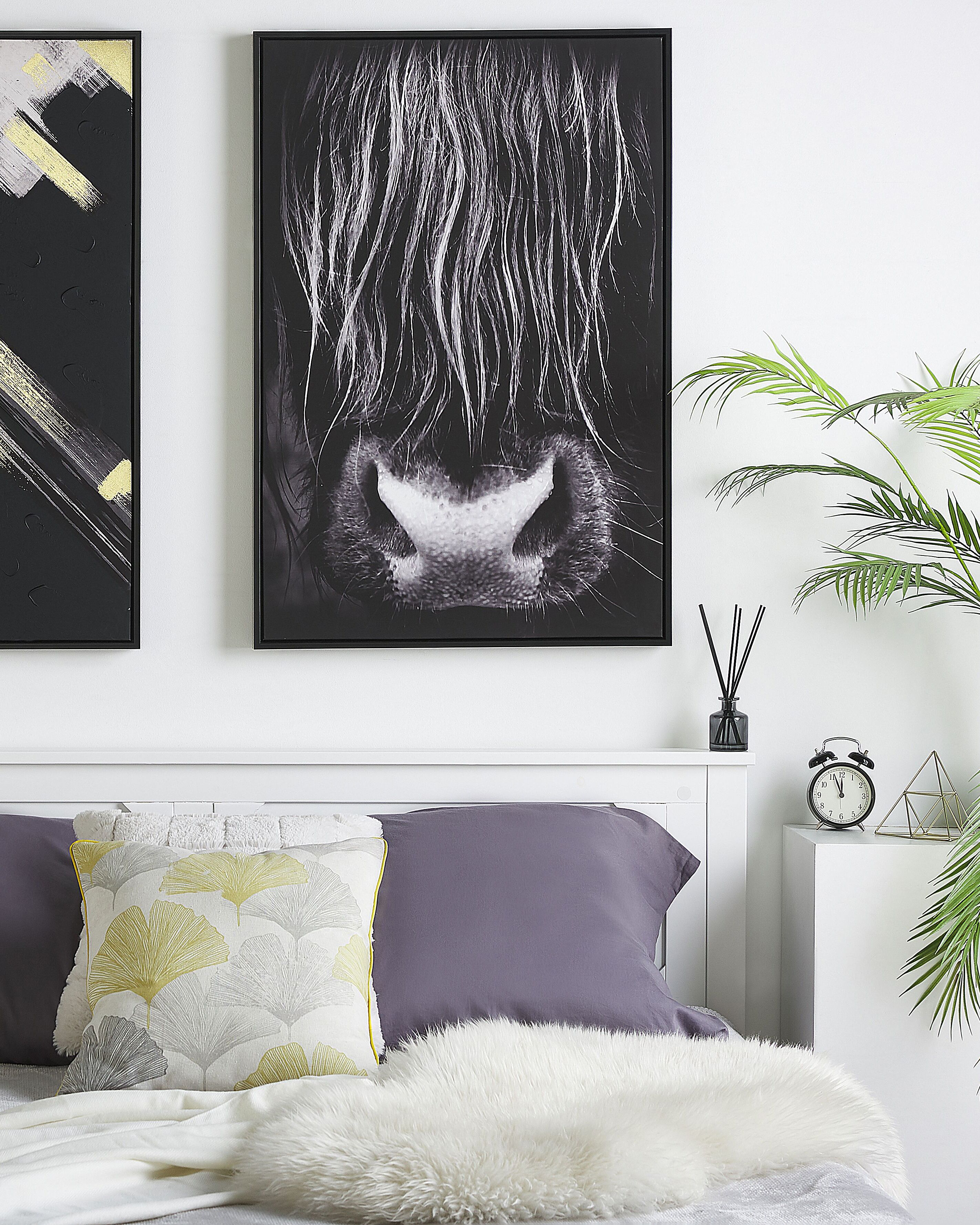 Canvas GALEATA Animal Motif 63 x 99 cm Black