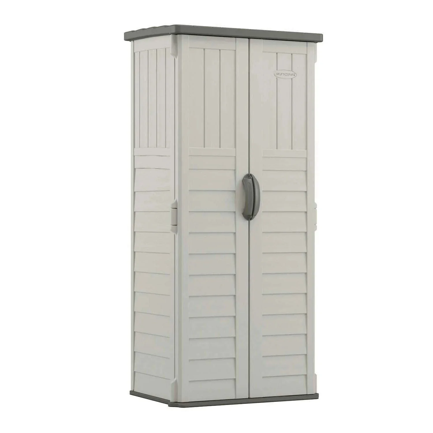 Suncast Resin Vertical Storage Shed, 22 Cubic Feet, Light Taupe, 2' 1.5in x 2' 8.5in x 6' - BMS1250 Suncast Resin Vertical Storage Shed, 22 Cubic Feet, Light Taupe, 2' 1.5in x 2' 8.5in x 6' - BMS1250