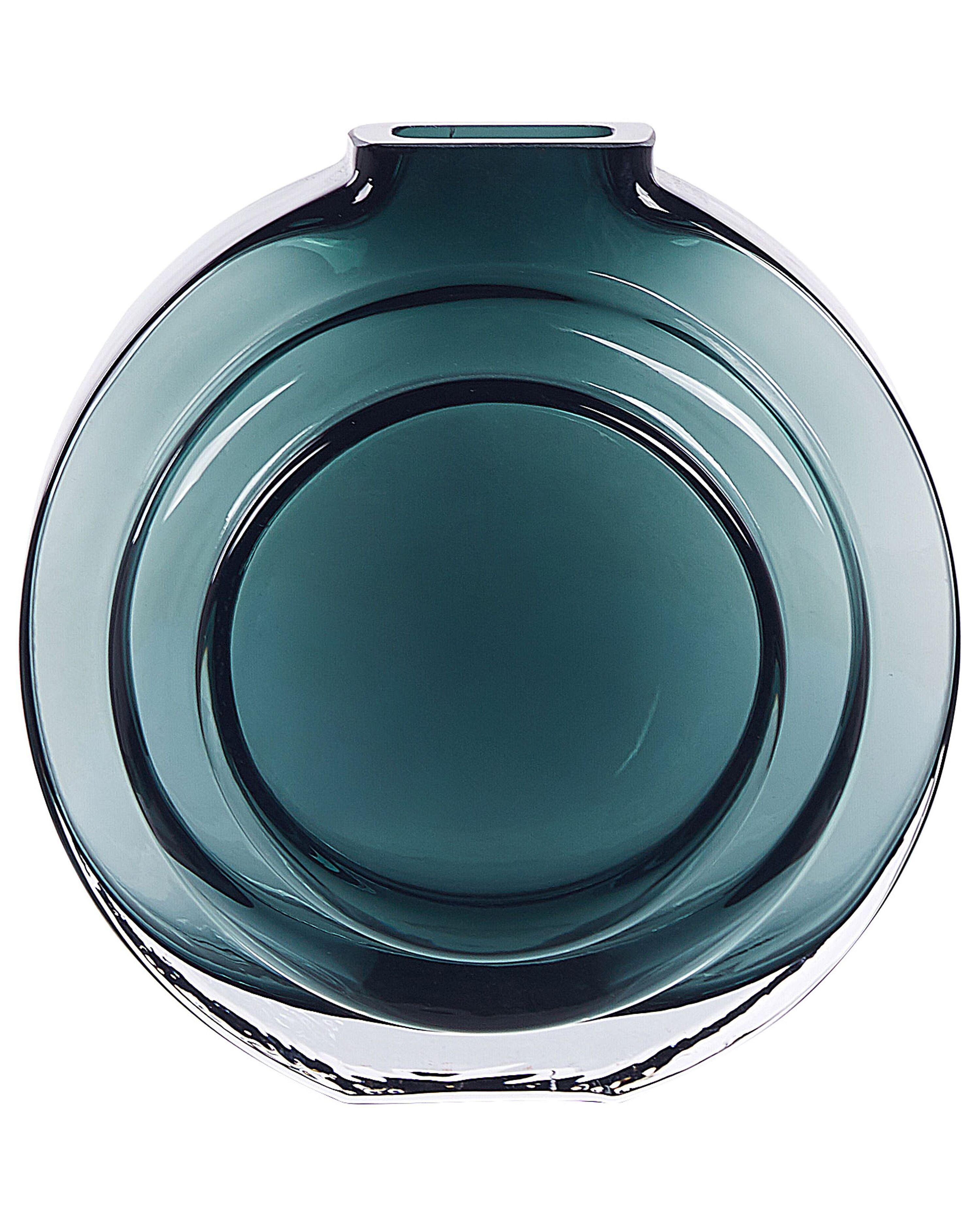 Flower Vase KAPELI Glass 15 cm Turquoise