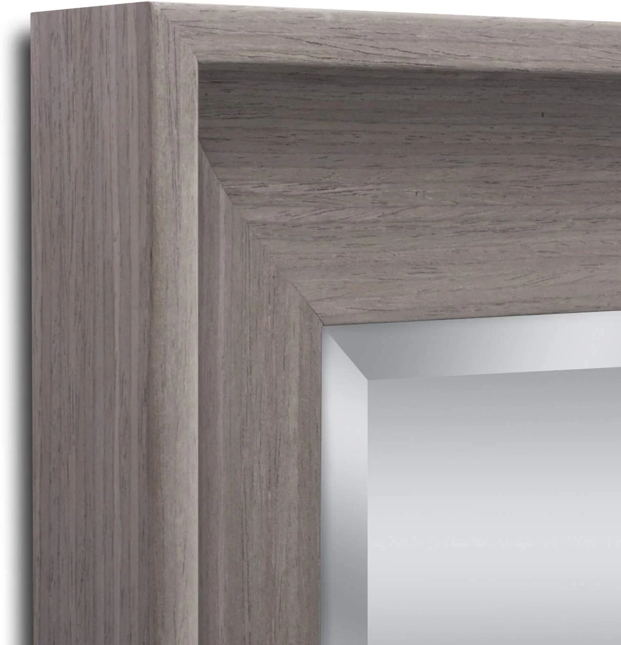 Head West 8006 40.5 x 28.5 in. Transitional Driftwood Wall Mirror - Light Gray