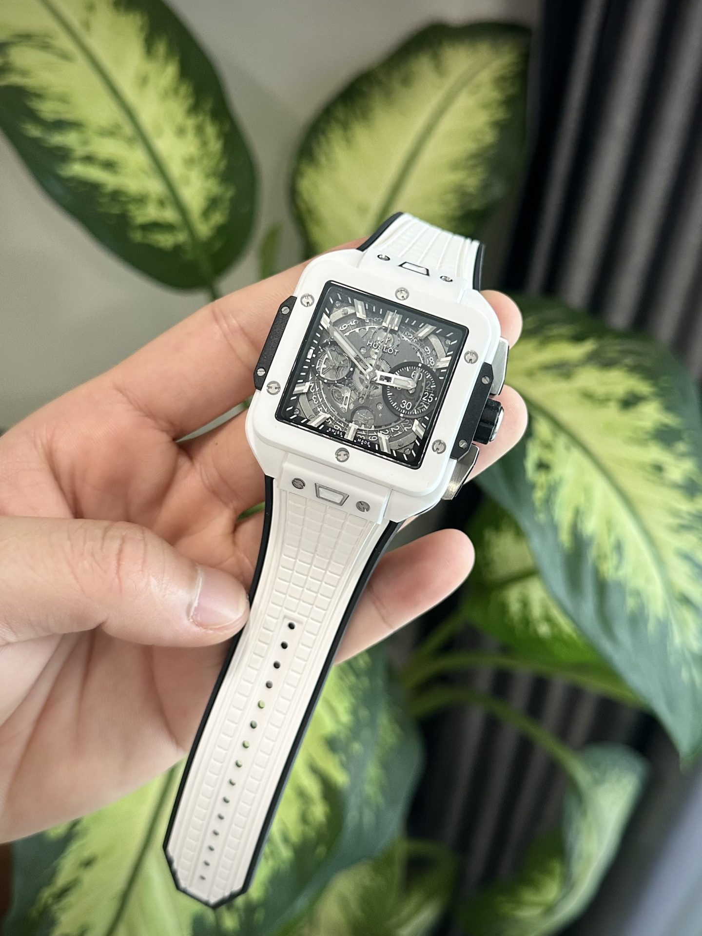 Hublot Replica Watches Square Bang Unico Ceramic White BBF Factory 42mm - Elite Watch Atelier