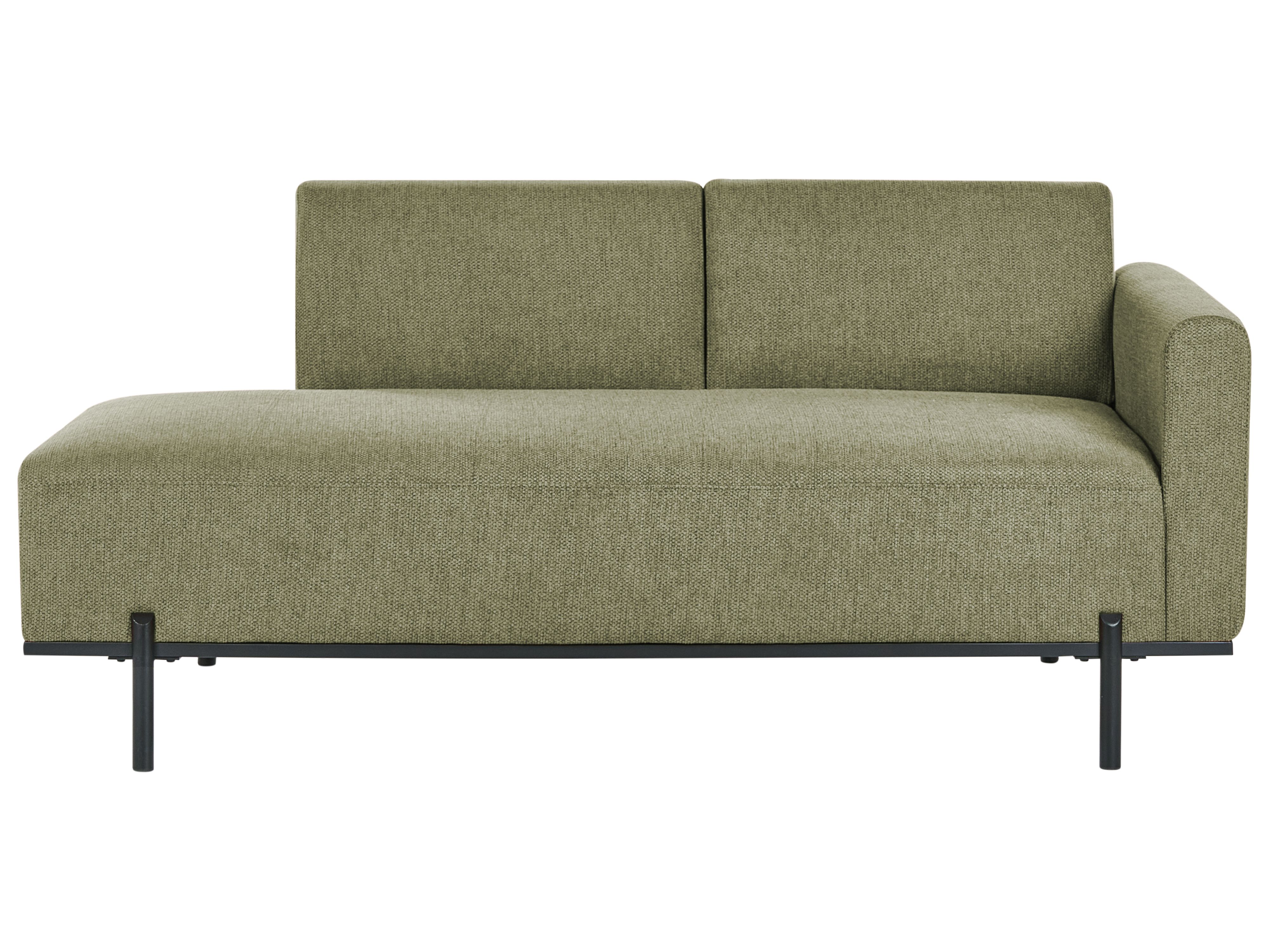Chaise Longue SAVASSE Faux Linen Green