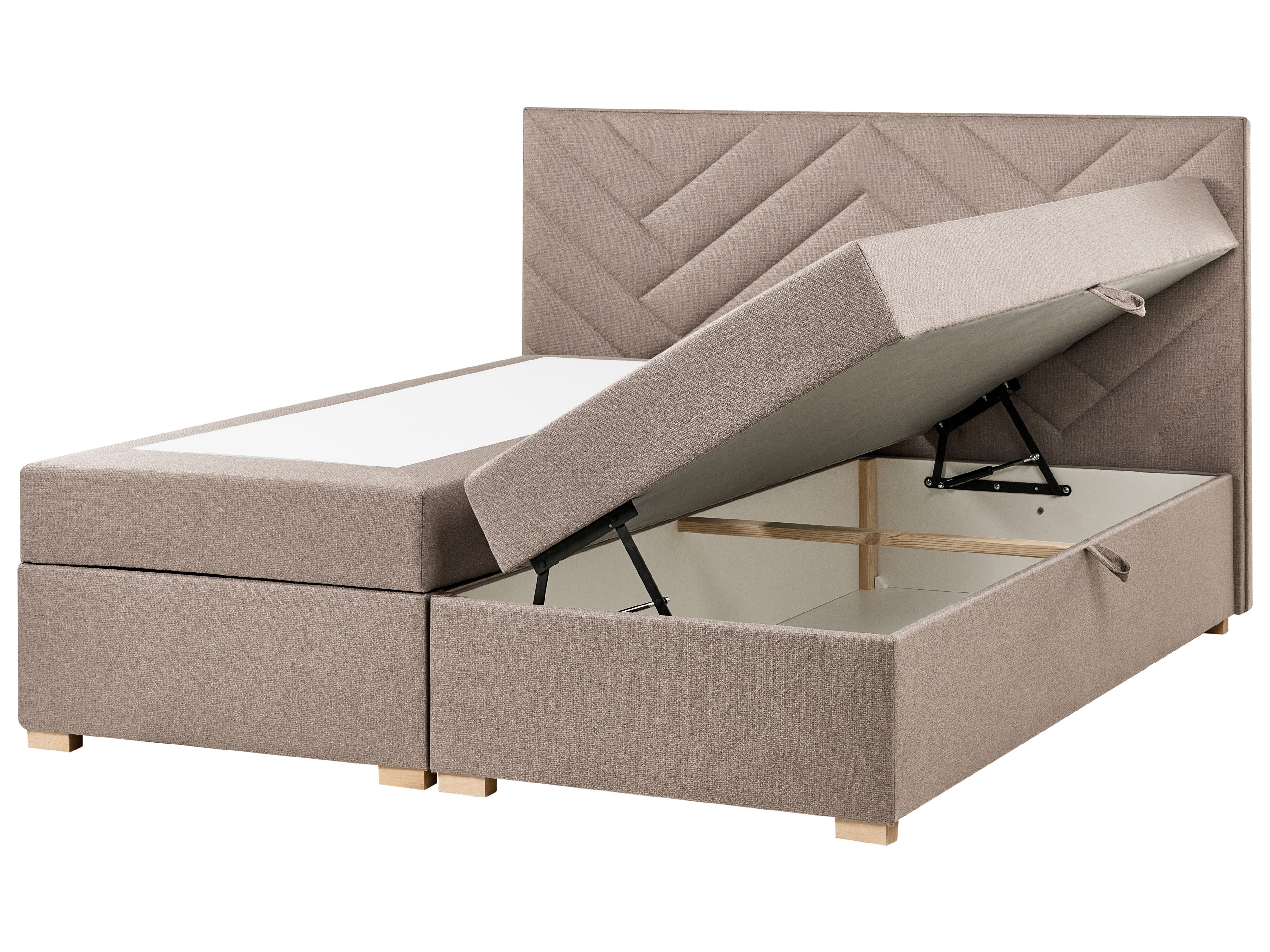 Divan Bed with Storage Fabric ESQUIRE 180 x 200 cm (EU Super King) Taupe