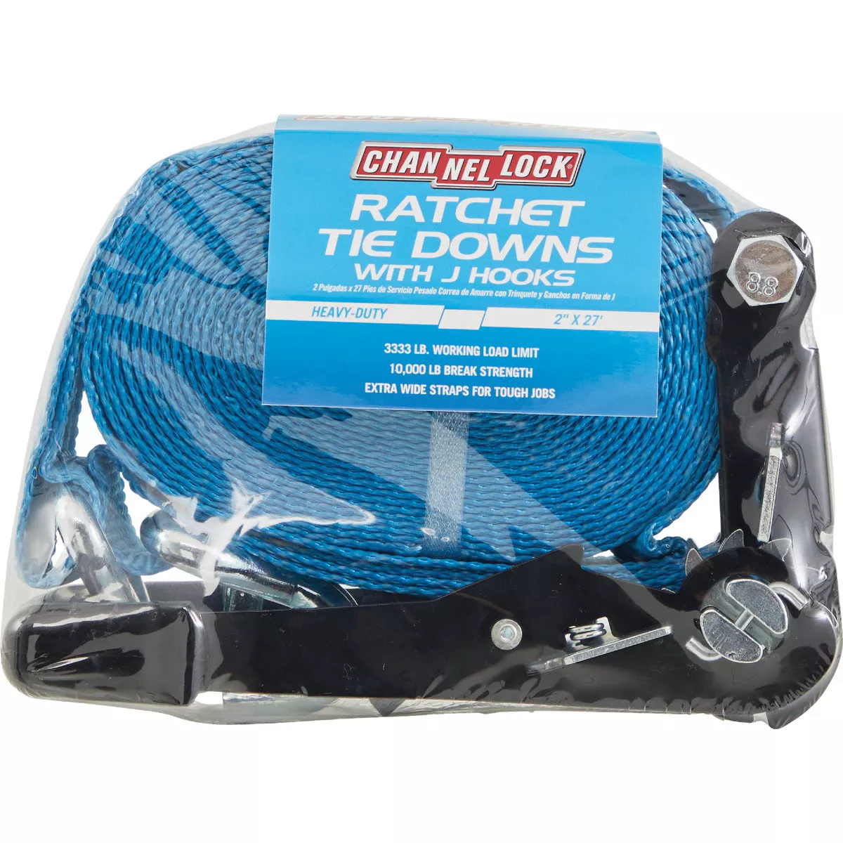 Channellock 2 In. x 27 Ft. Heavy Duty Rachet Tie Down With J Hooks