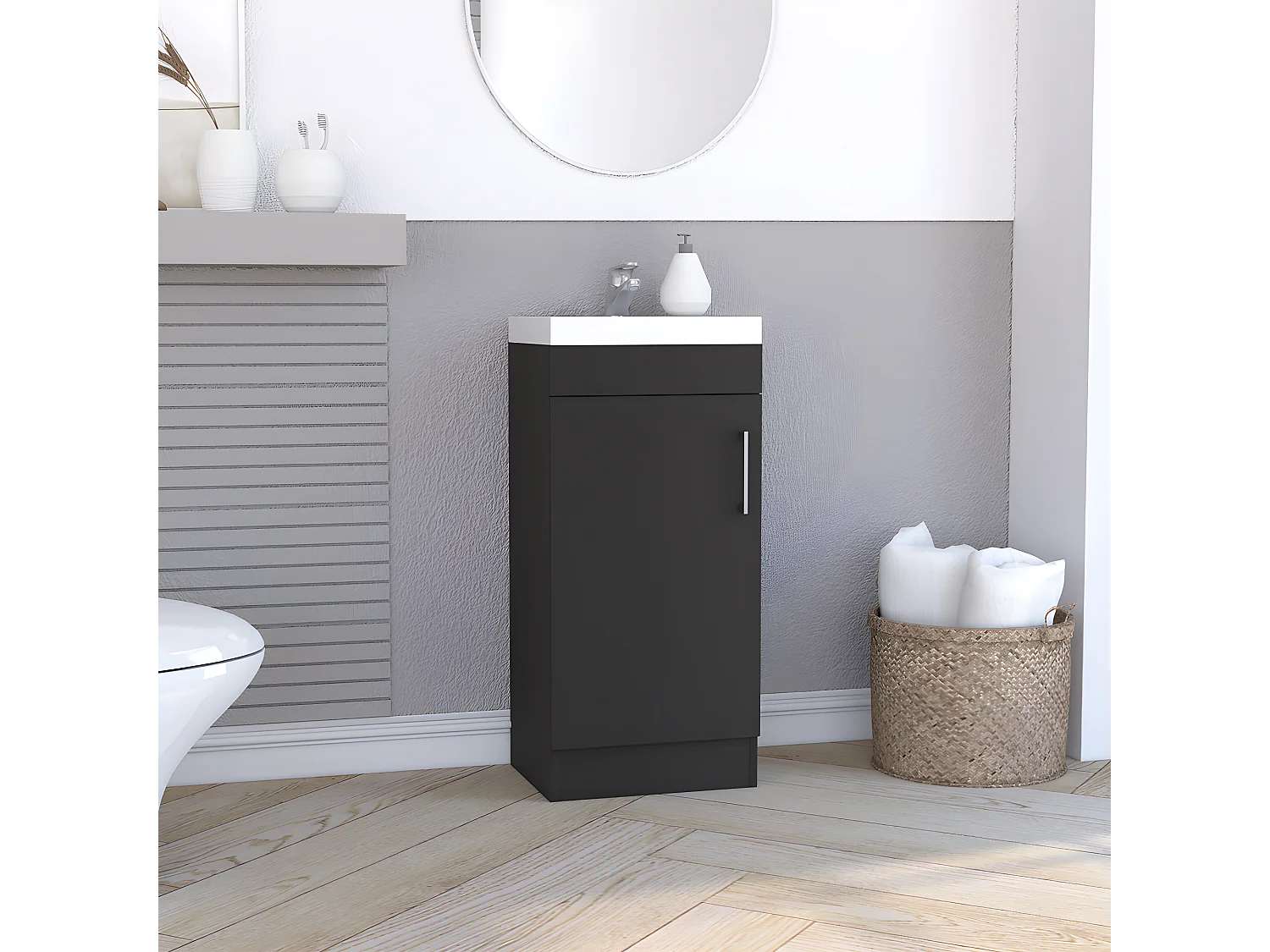 Bavabo Madrid Furniture, avec garde-robe et stockage, 83 cm à x 33 cm P x 40cm L, Wengue