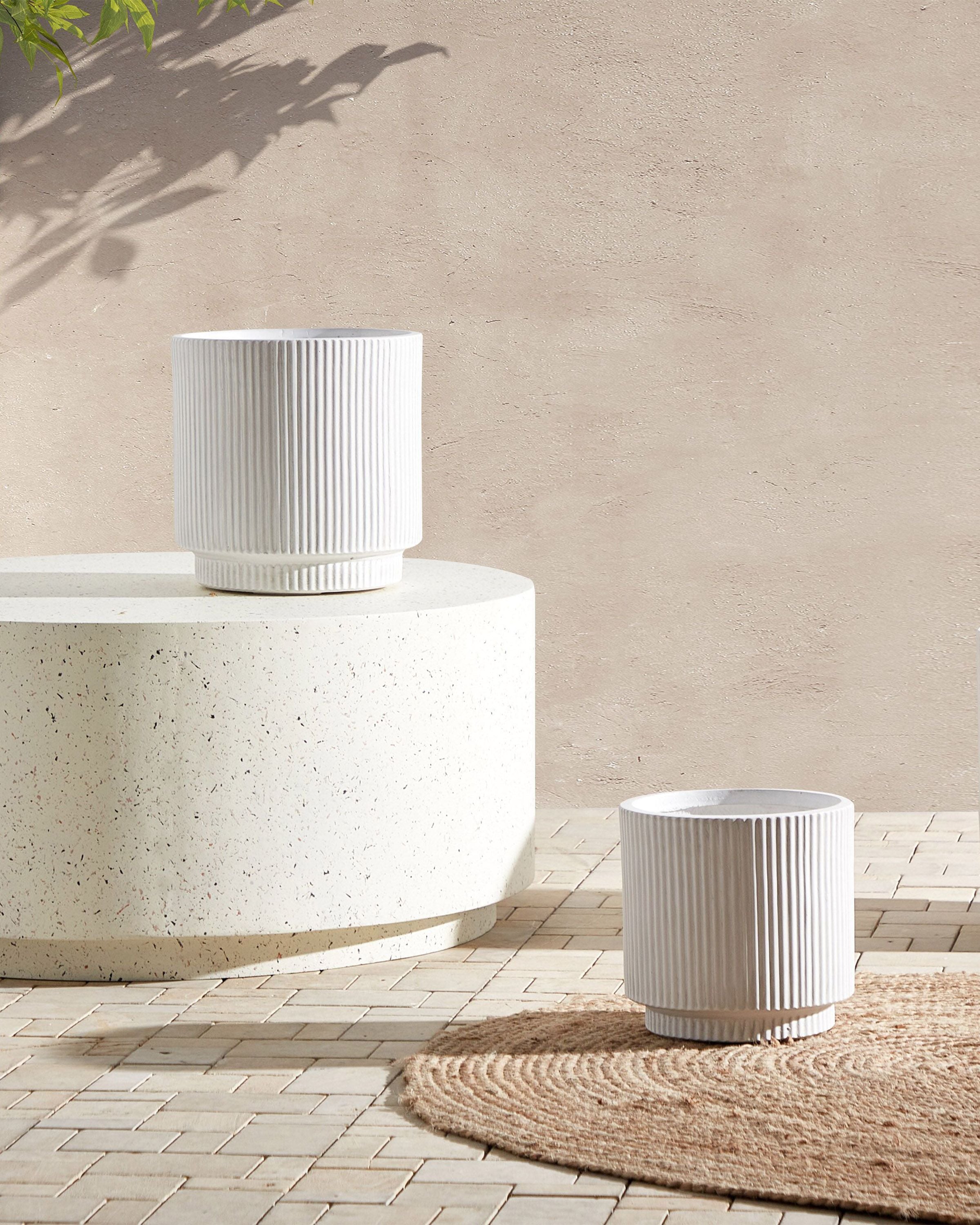 Plant Pot DARIA 24 cm Off-White