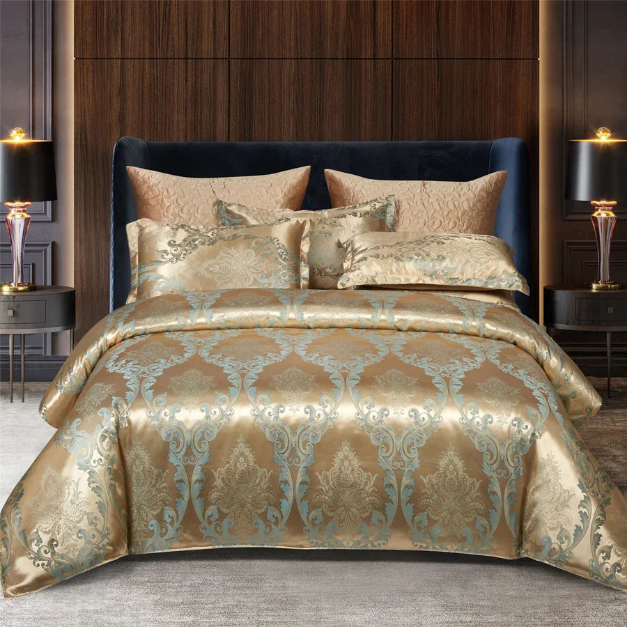 Luxe Jacquard Bedding Set - Verfijnd Jacquard voor Luxe Comfort - Stijlvol Rayon Satijn met Tijdloze Elegantie