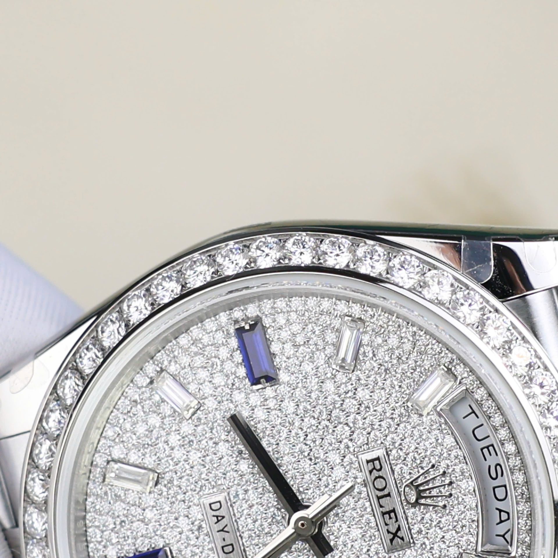 Rolex Day-Date Best Copies Watch Diamonds Moissanite Custom GM Factory 40mm - Top club