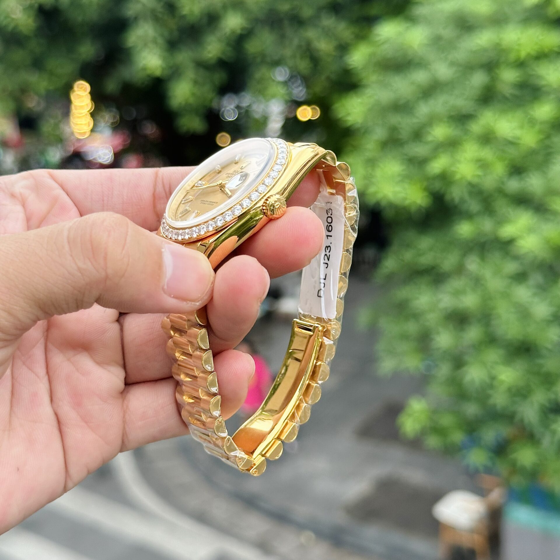 Rolex Replica 11 Watch Day-Date Gold Wrapped Moissanite Diamonds GM Factory 40mm - Top club