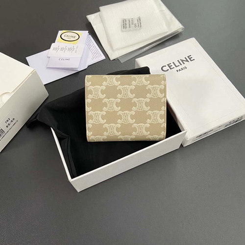 AAA+ Replica Celine Small Flap Wallet Triomphe Canvas