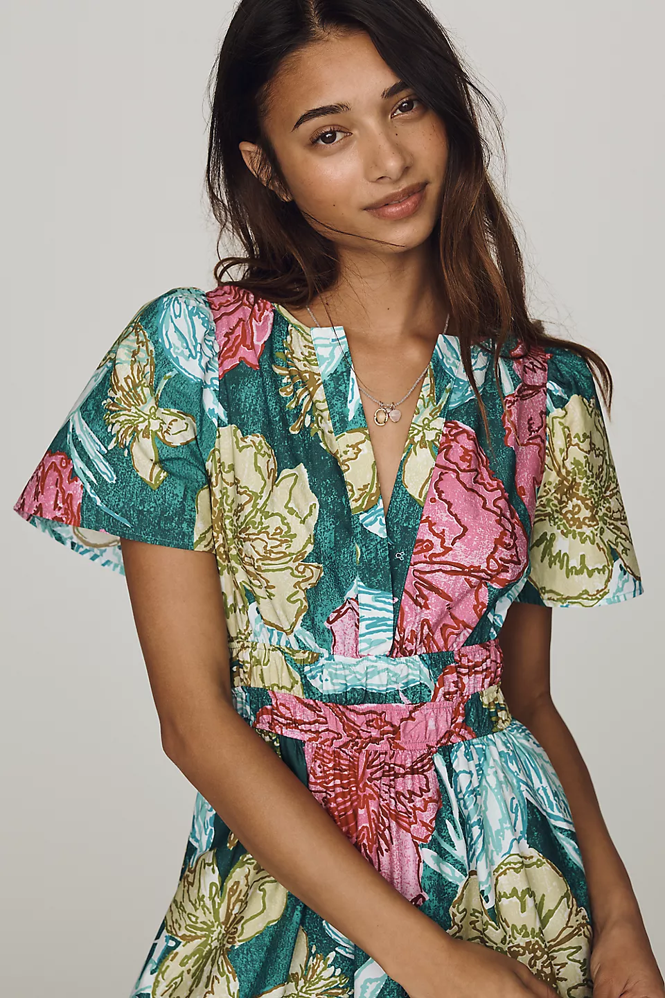 Somerset Maxi Dress - Teal Pink Floral