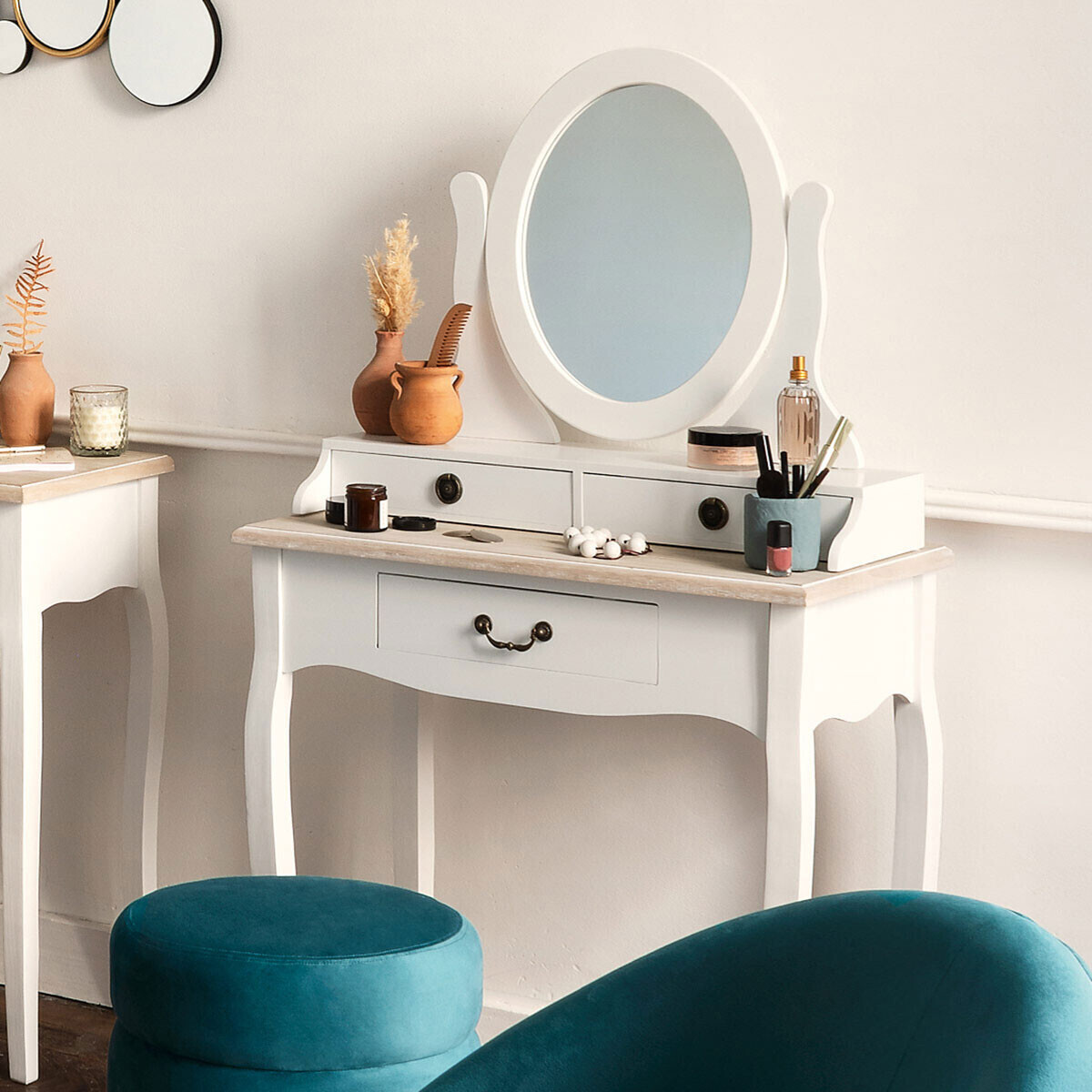Dressing table "Chrysa" White, 3 drawers