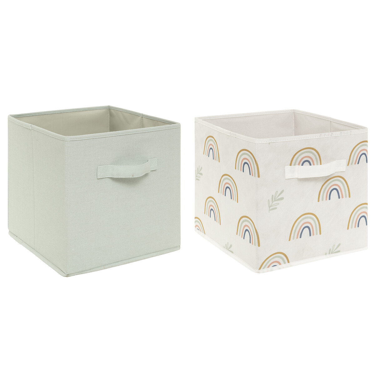 2 kids storage bins Green, 29x29 cm