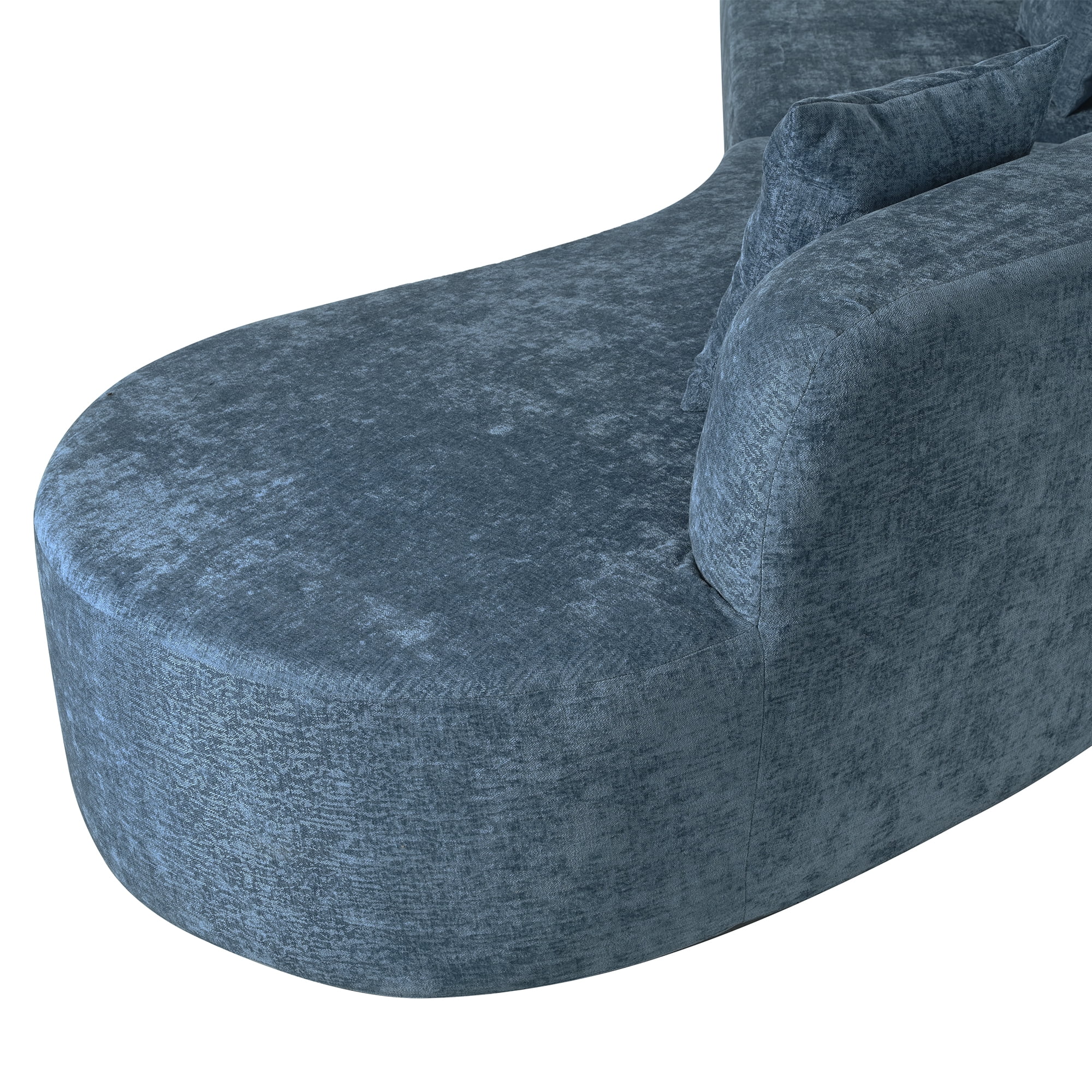 Harper & Bright Designs Modern Curved Floor Sofa Set, Modular Sectional Sponge Couch for Living Room, 2 PC Free Combination No Assembly Foam-Filled Sofa, Beige - Image 110
