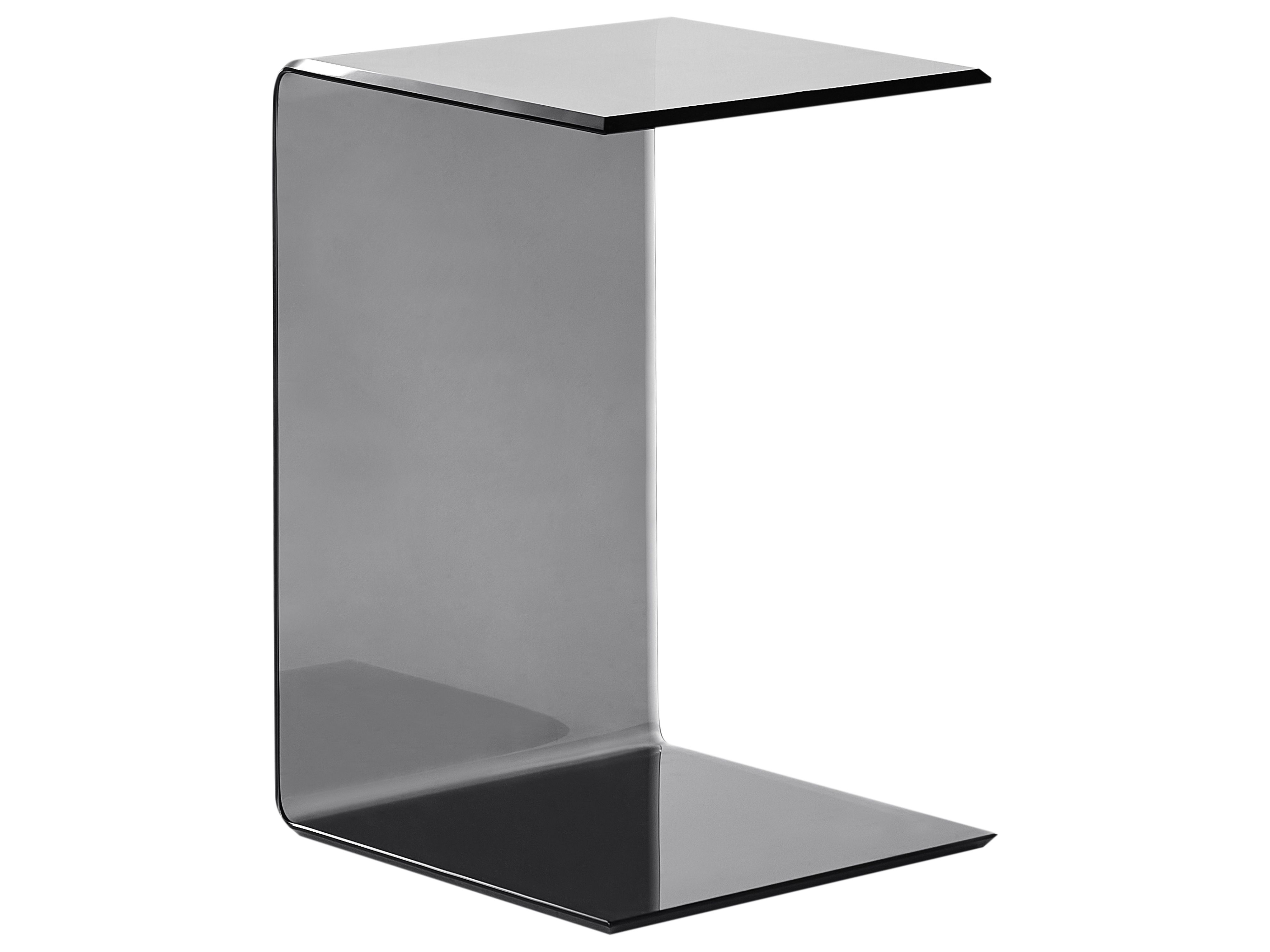 Side Table LOURDES Tempered Glass Black