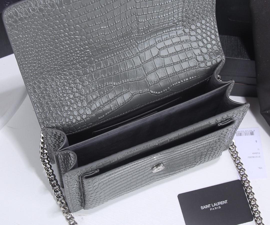Replica Ysl Sunset Medium In Crocodile Embossed Shiny Leather 17371:1High-quality replica