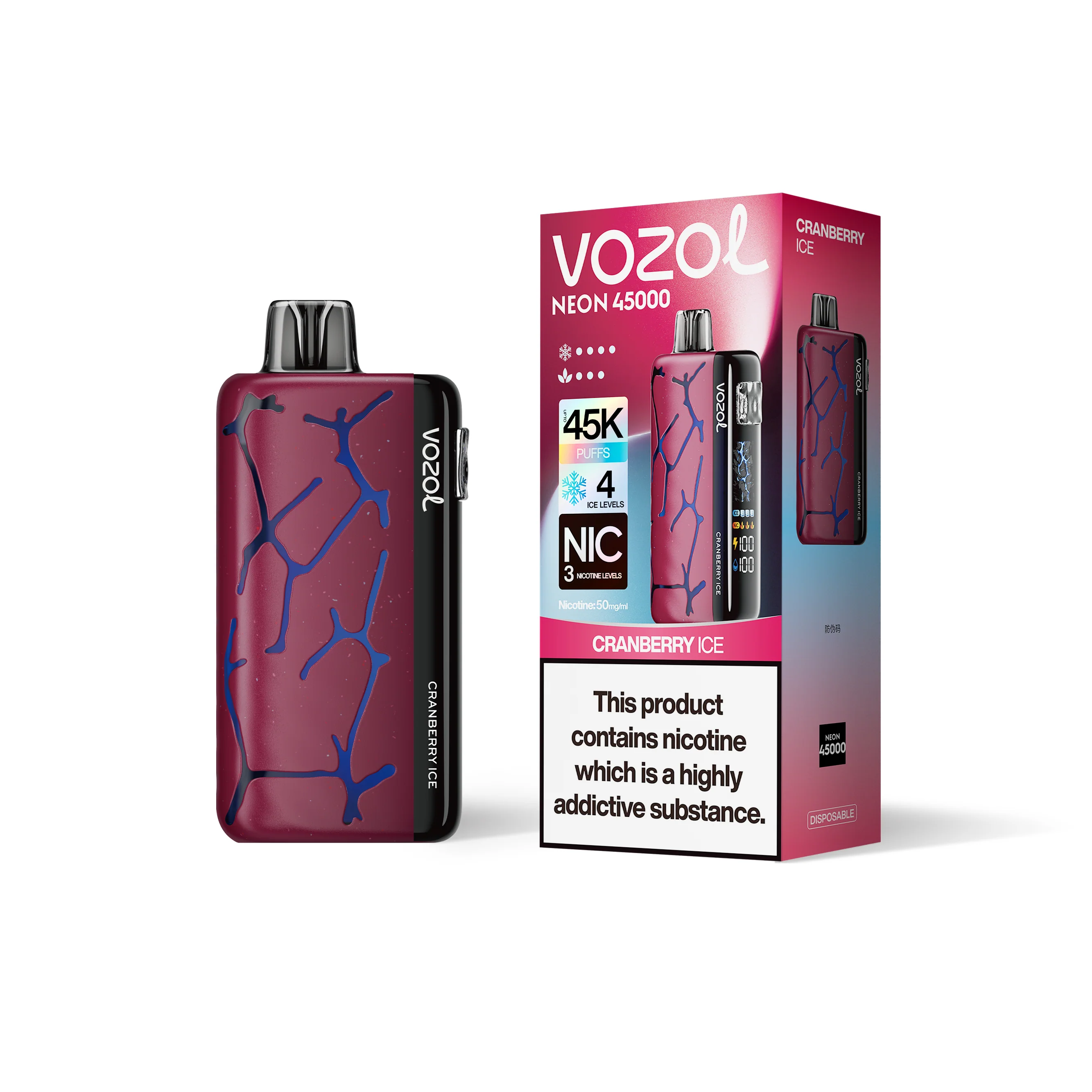 VOZOL NEON 45K jednorazowy e-papieros (wszystkie smaki)