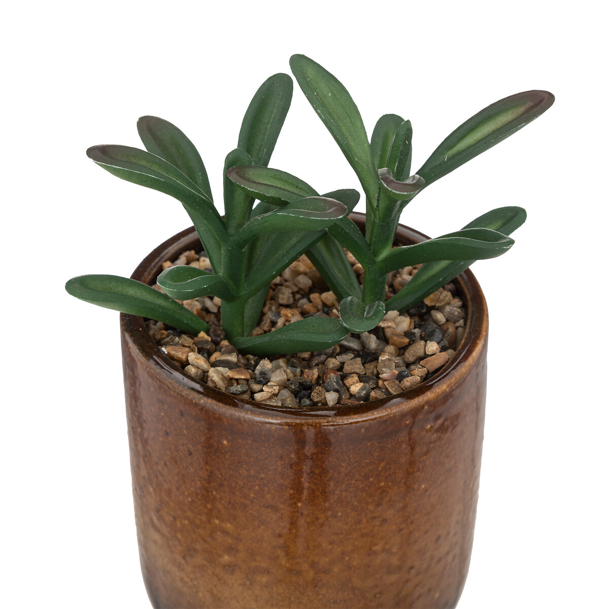 Artificial plant, ceramic pot Mustard yellow, H.16 cm