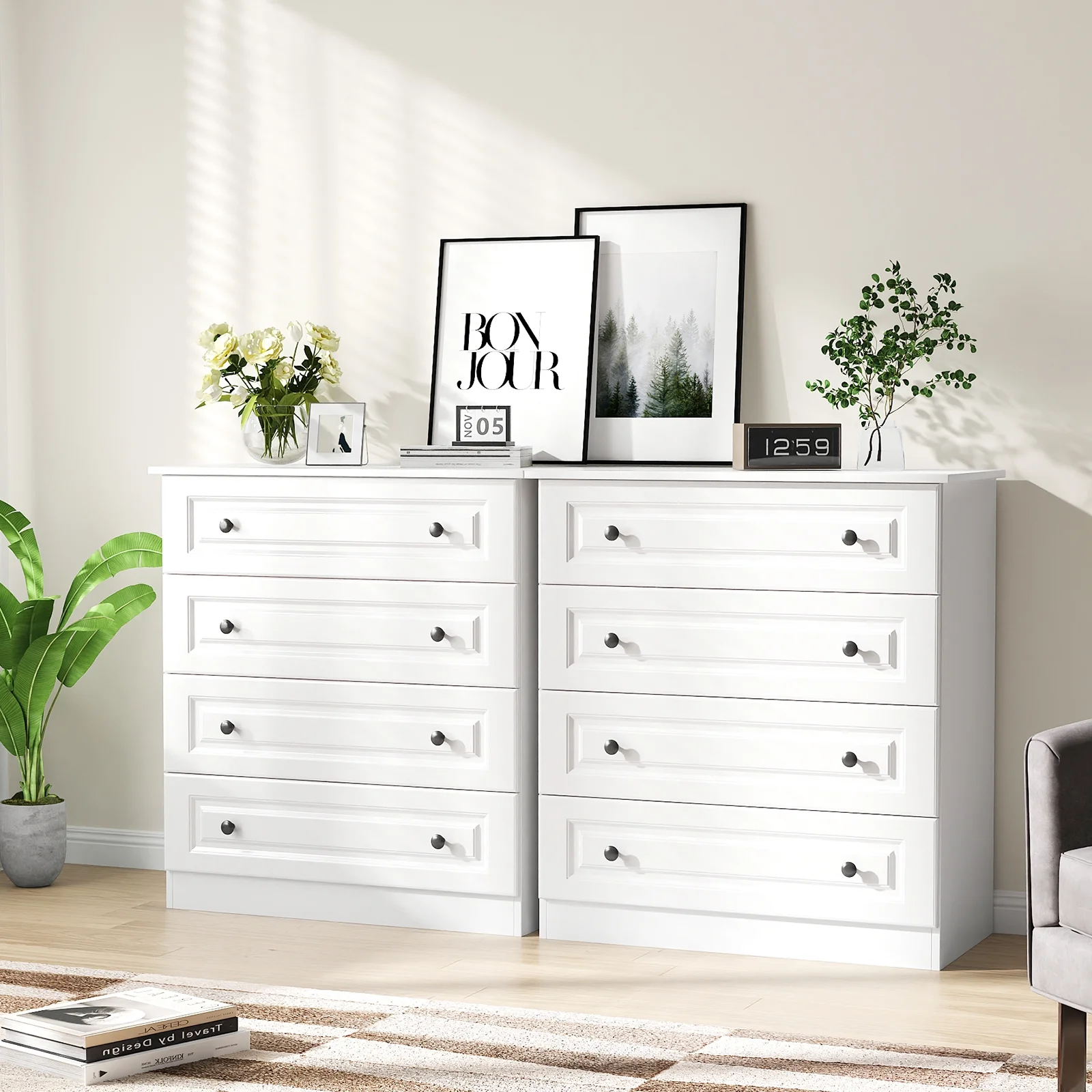 IDEALSOUL Dresser, Black Dresser Tall dresser with Large Storage Space, 4 Drawer Dresser for Bedroom, Hallway, Entryway - Image 22