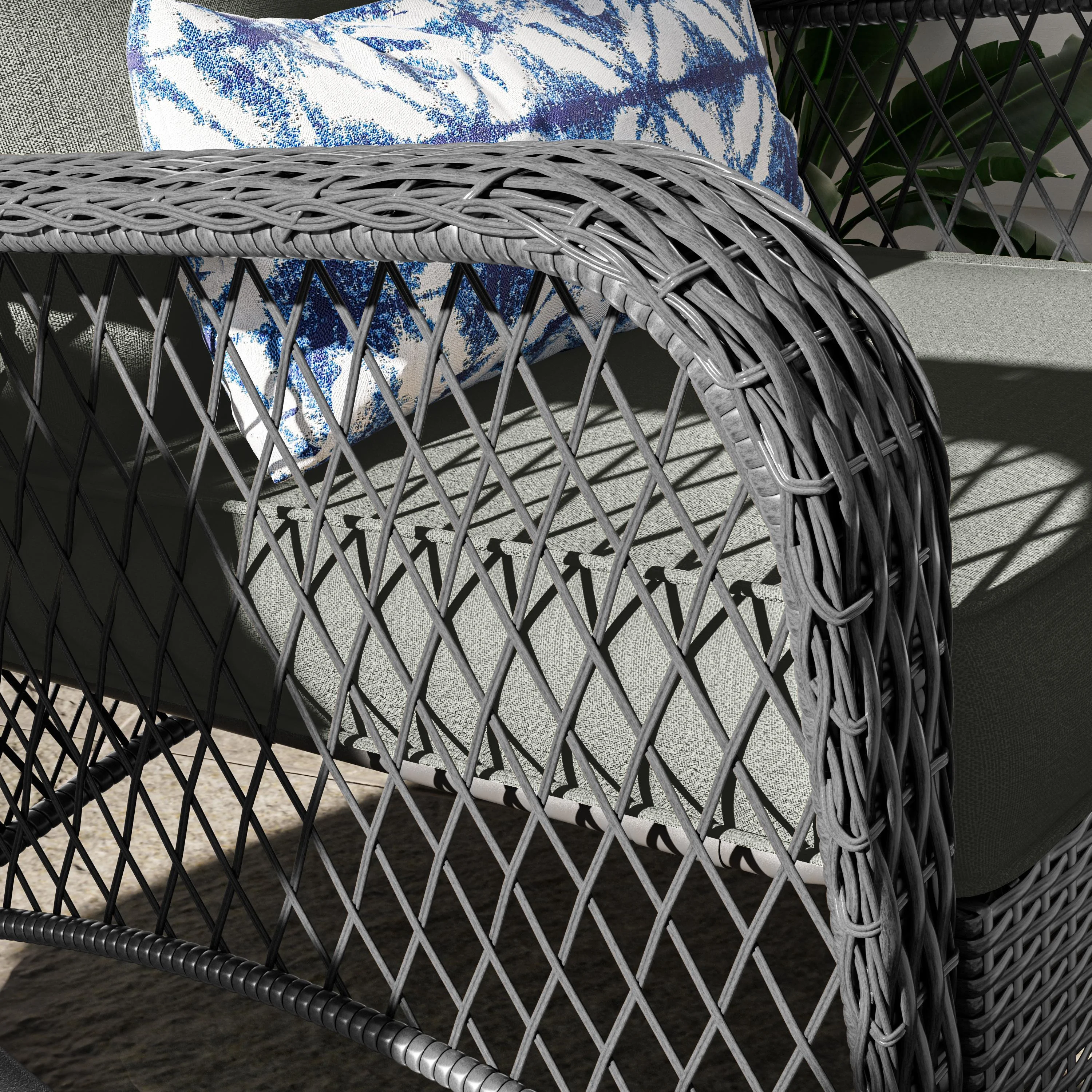 MRUAKA Outdoor Rocking Chairs Set of 3, Wicker Patio Furniture with Thickened Cushions and Table for Porch��350lbs Weight Capacity(Gray)