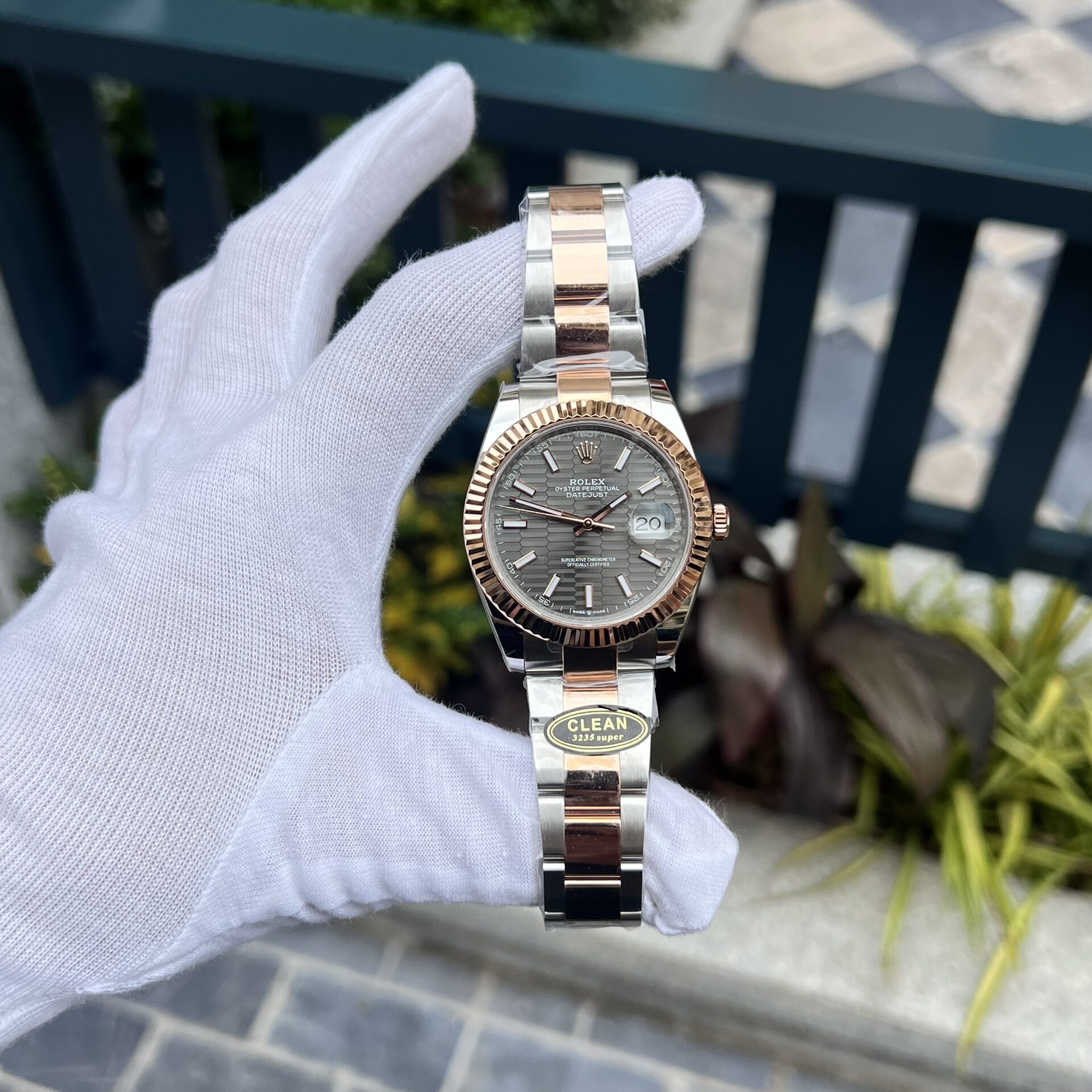 Rolex Replica 1:1 Watch DateJust 126331 Gray Brick Dial Demi Strap 41mm - Elite Watch Atelier