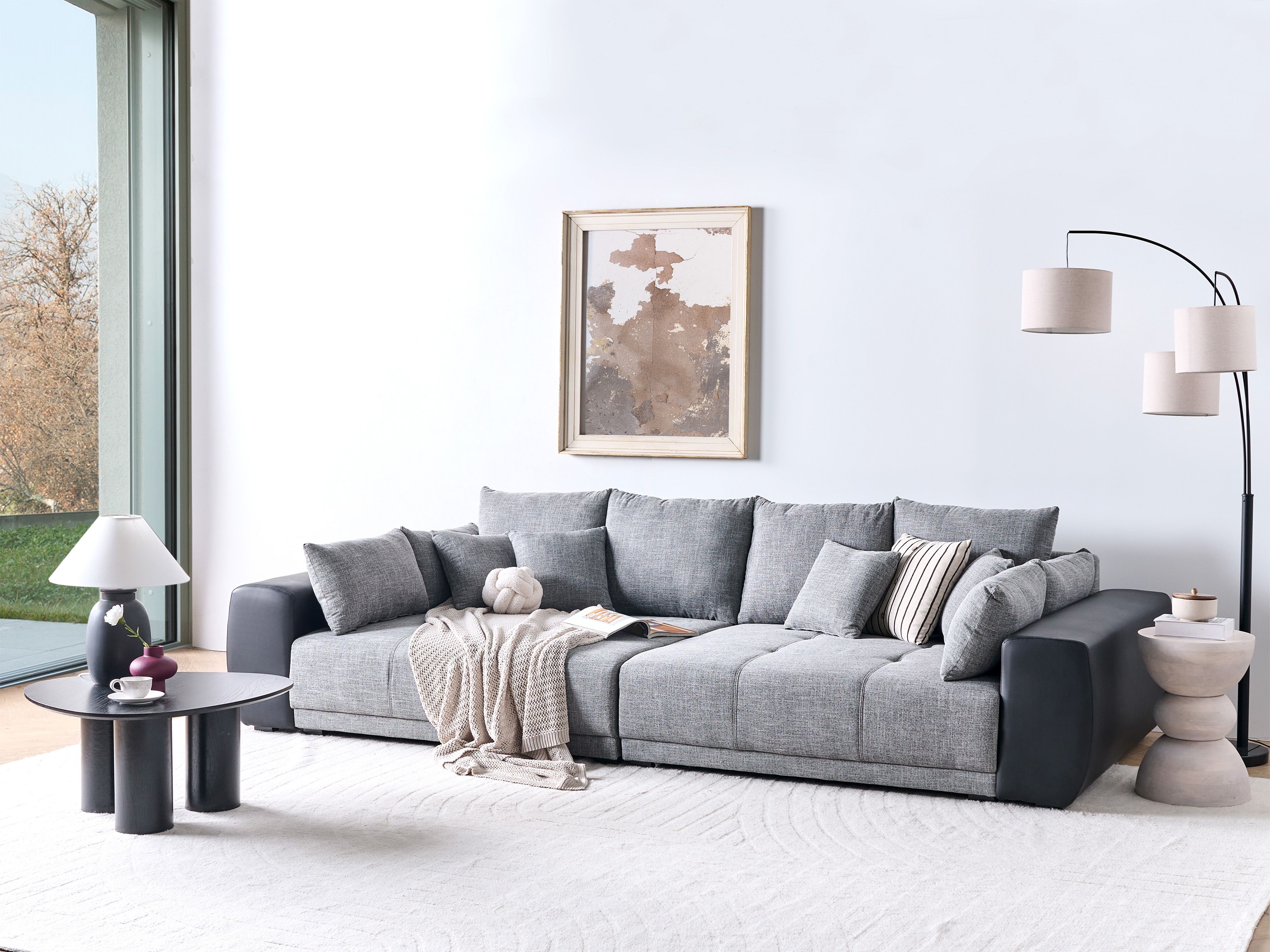 Sofa 4 Seater TORPO Fabric Grey