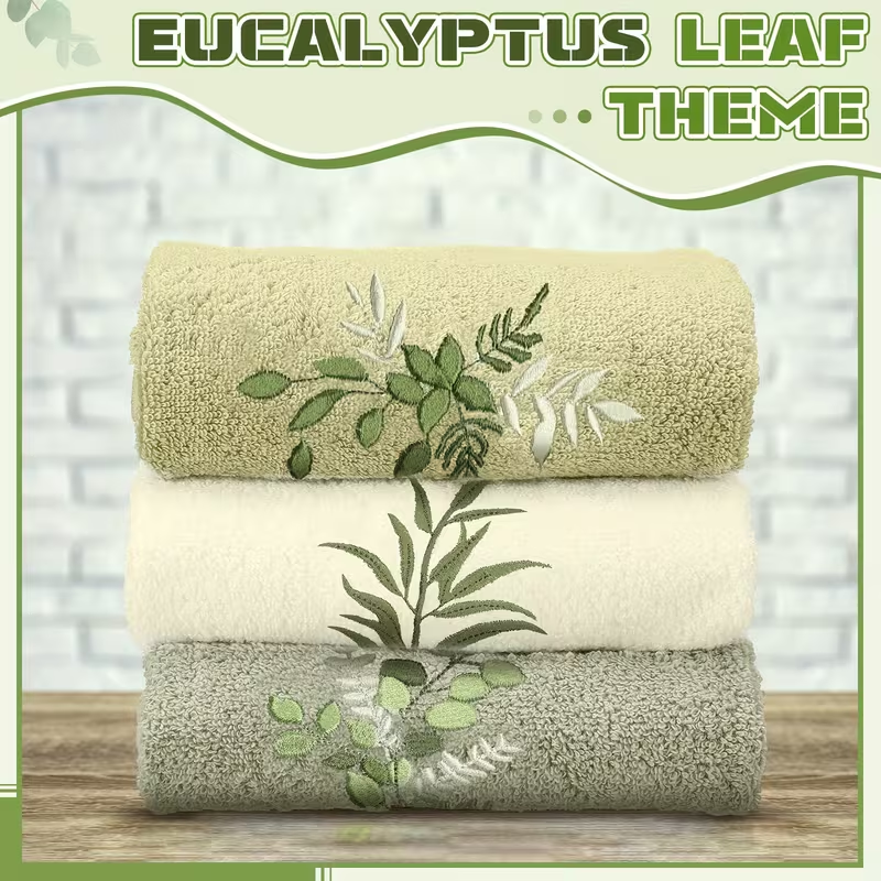 Solid Color Woven Pure Cotton Antimicrobial Eco-Friendly Face Towel High-quality Home Spa Quick-drying Good Water Absorption