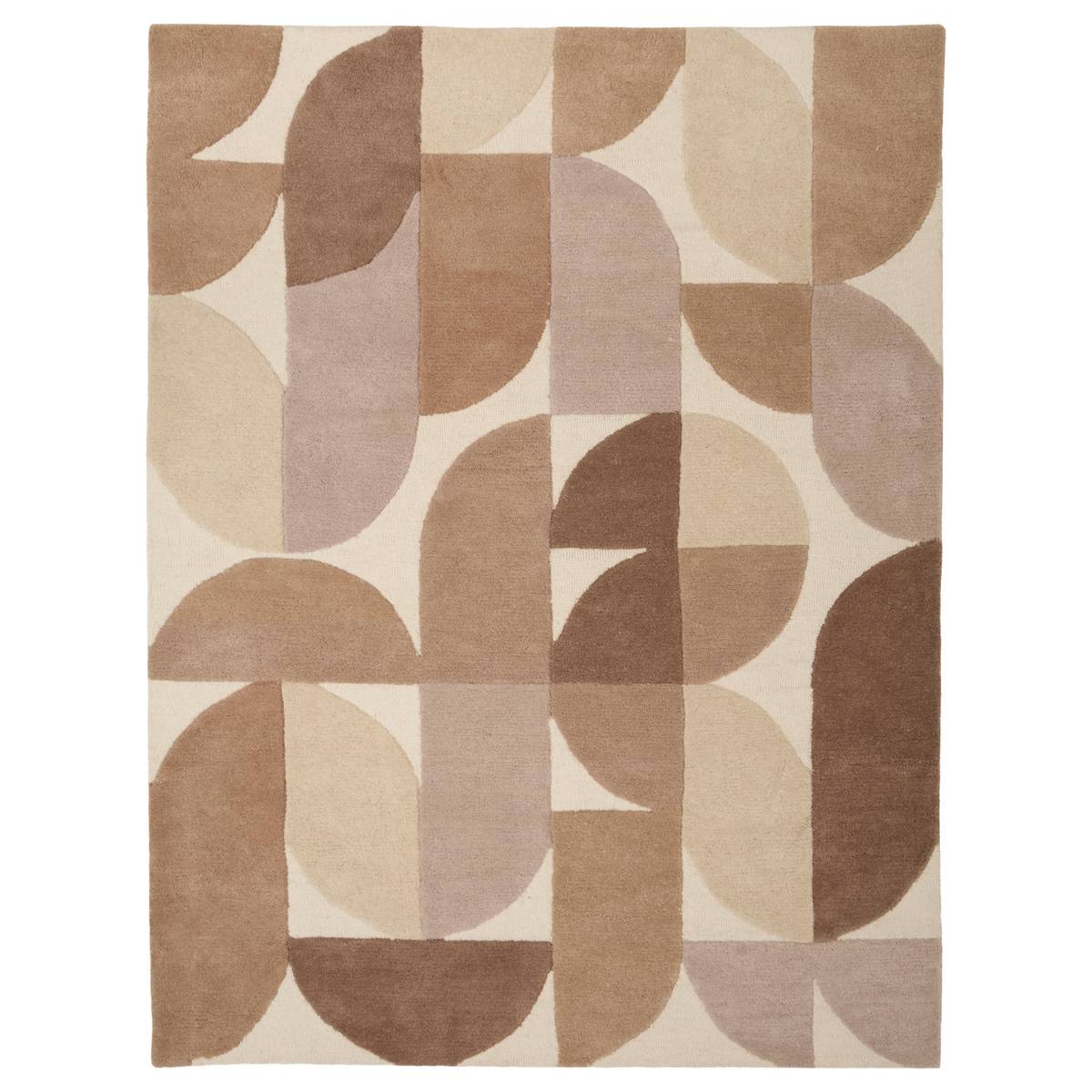 "Argyll" wool-effect rug Beige Linen, 200x150 cm