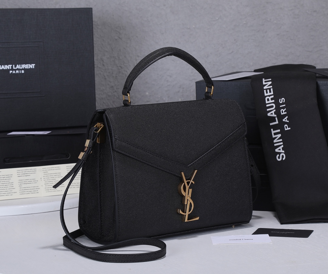 Replica Ysl Cassandra Medium Top Handle Bag- Black/Beige1:1High-quality replica