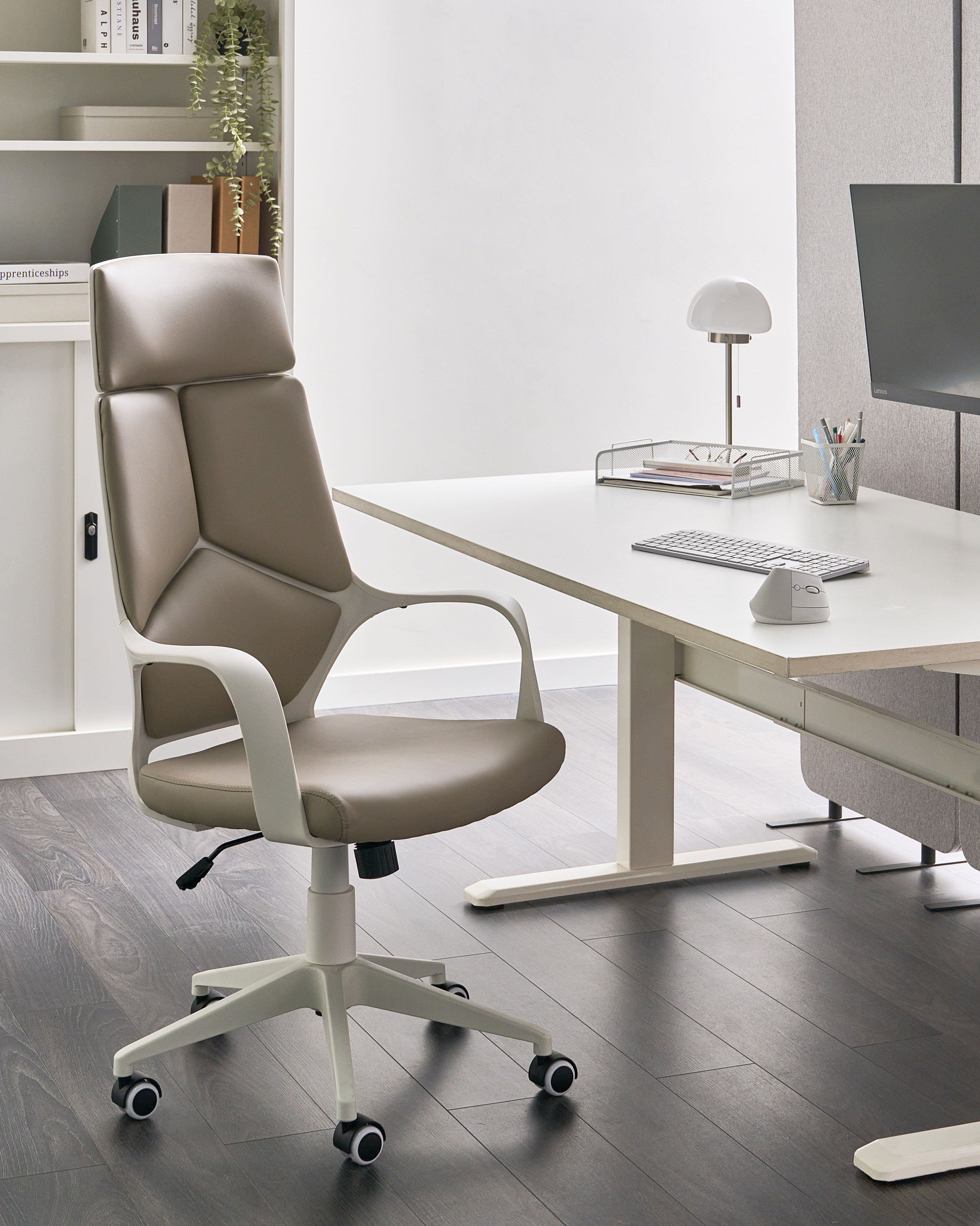 Office Chair DELIGHT II Faux Leather Taupe