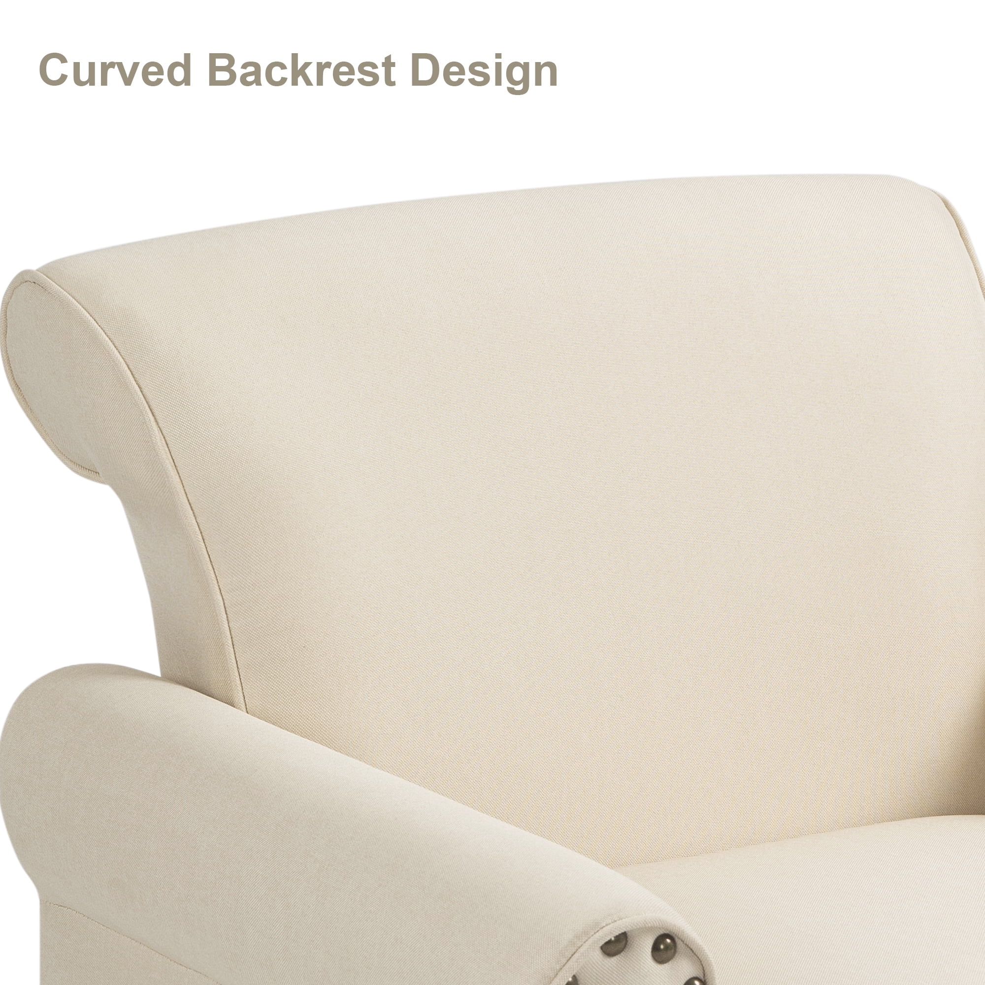 DREAMSIDEA Accent Chairs Upholstered Pattern Morden Armchair Comfy Linen Fabric Single Sofa for Living Room, Pattern White - Image 40