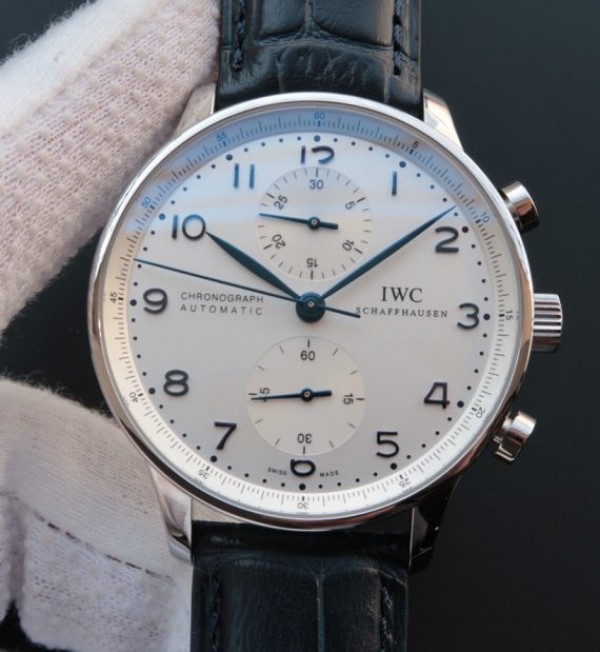 Replica IWC ZF Portuguese Chrono IW371446 Blue Leather Strap - Top club