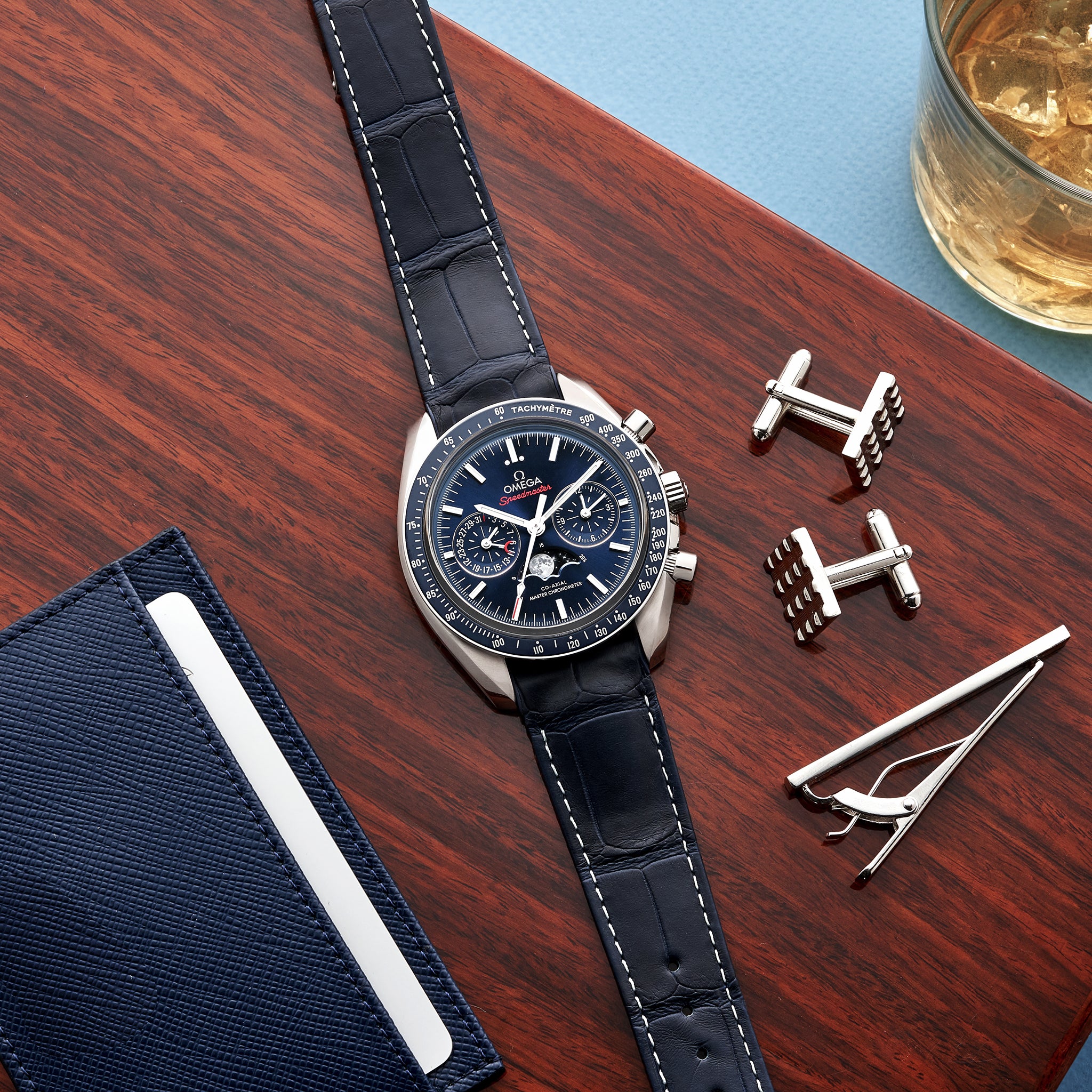 Speedmaster Moonwatch Co-Axial Master Chronometer Moonphase Chronograph 44.25mm Blue Dial(1:1 replica) - Top club