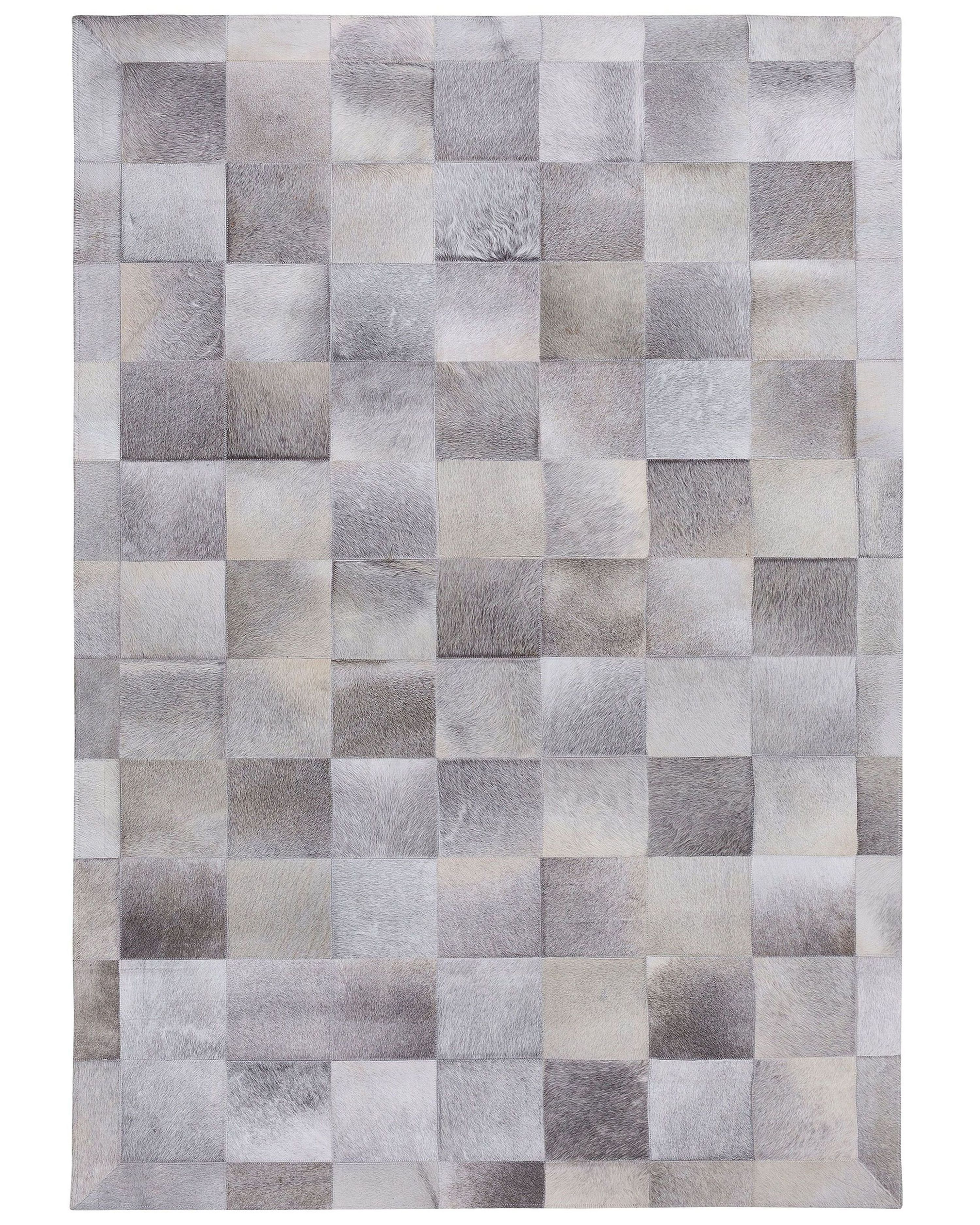 Rug ALACAM Grey 160 x 230 cm Leather